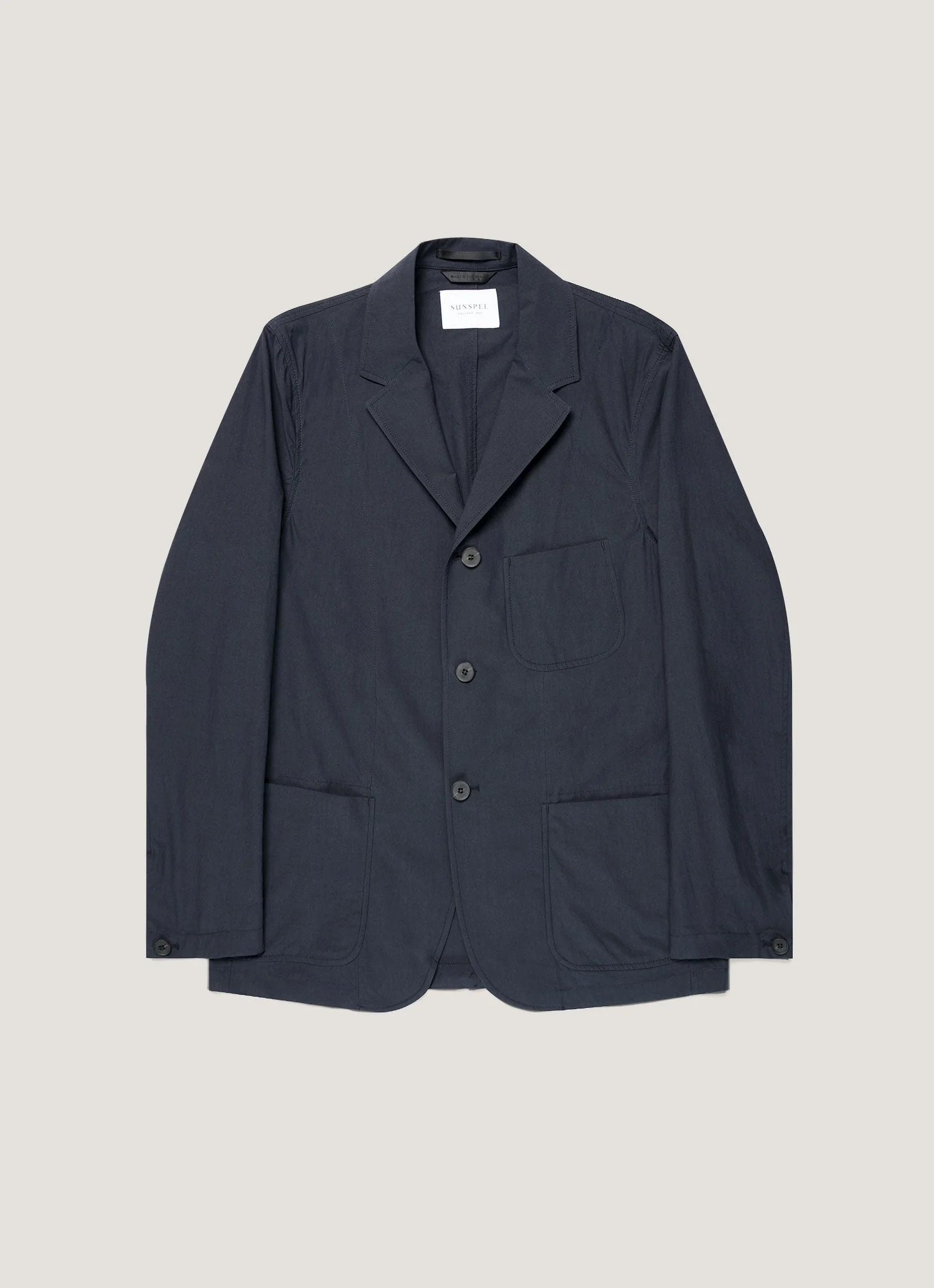 Men's Lightweight Cotton Poplin Blazer in Navy