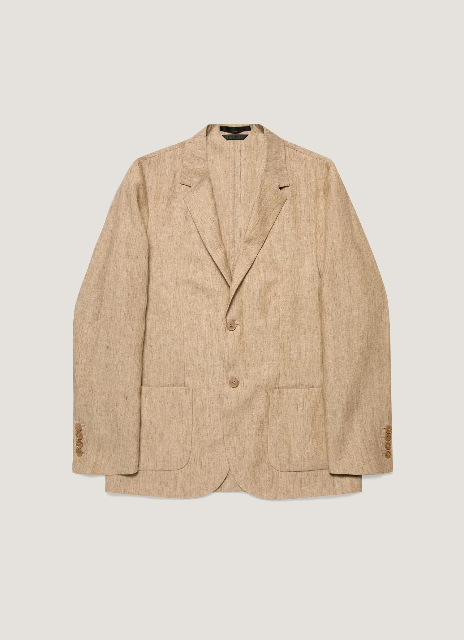 Men's Linen Blazer in Dune Melange