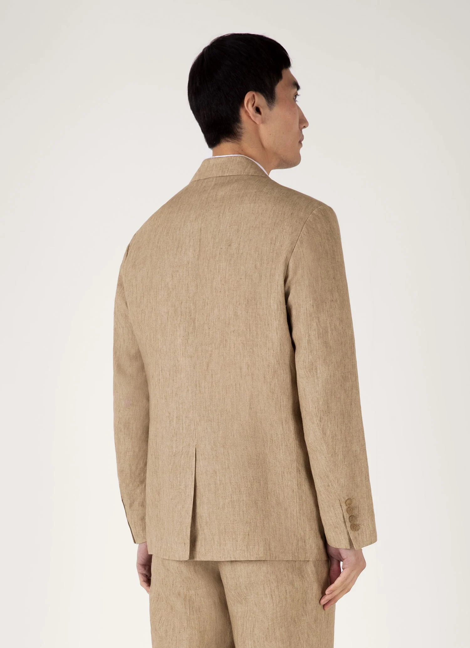Men's Linen Blazer in Dune Melange - Image 5