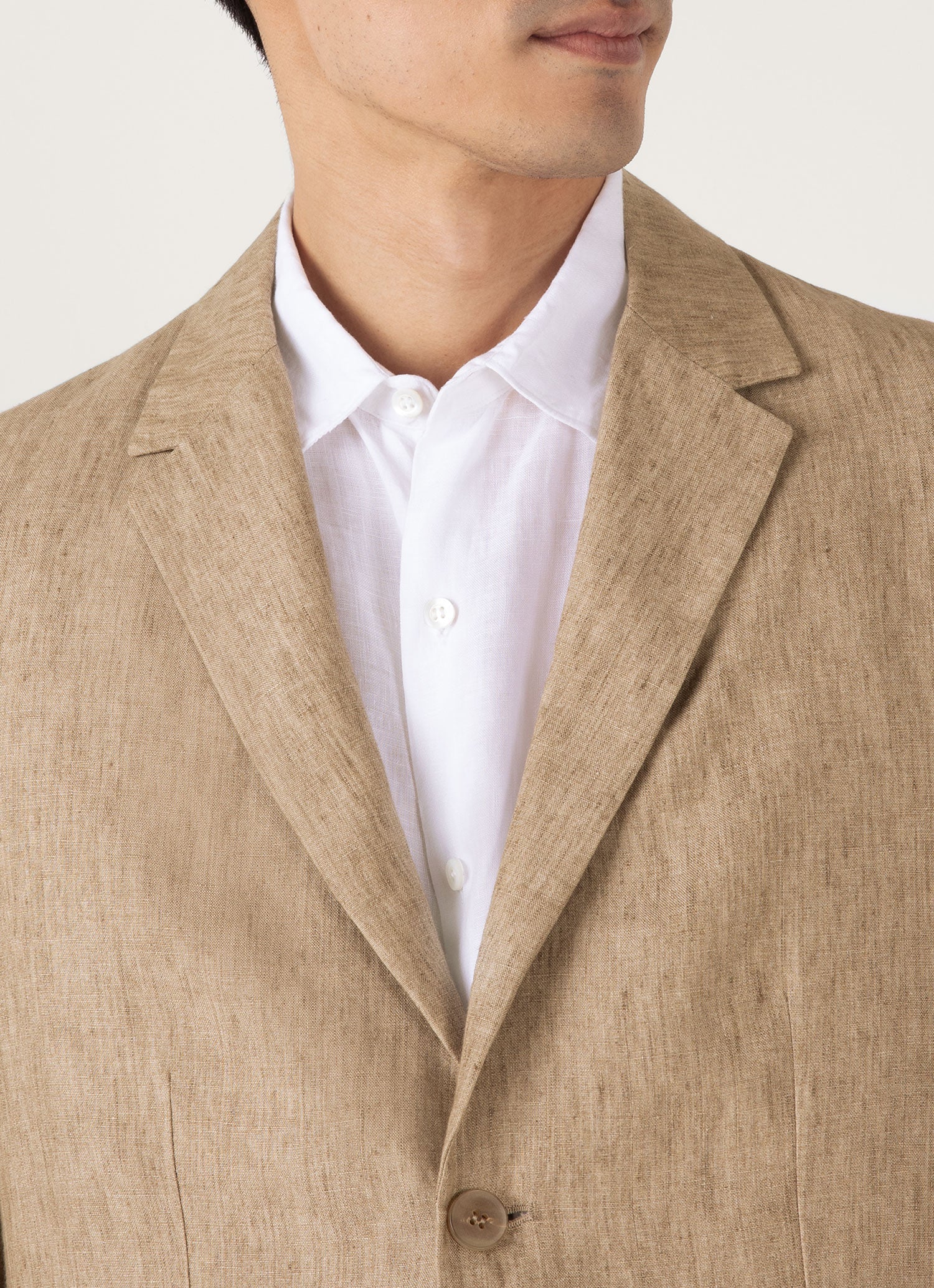 Men's Linen Blazer in Dune Melange - Image 6