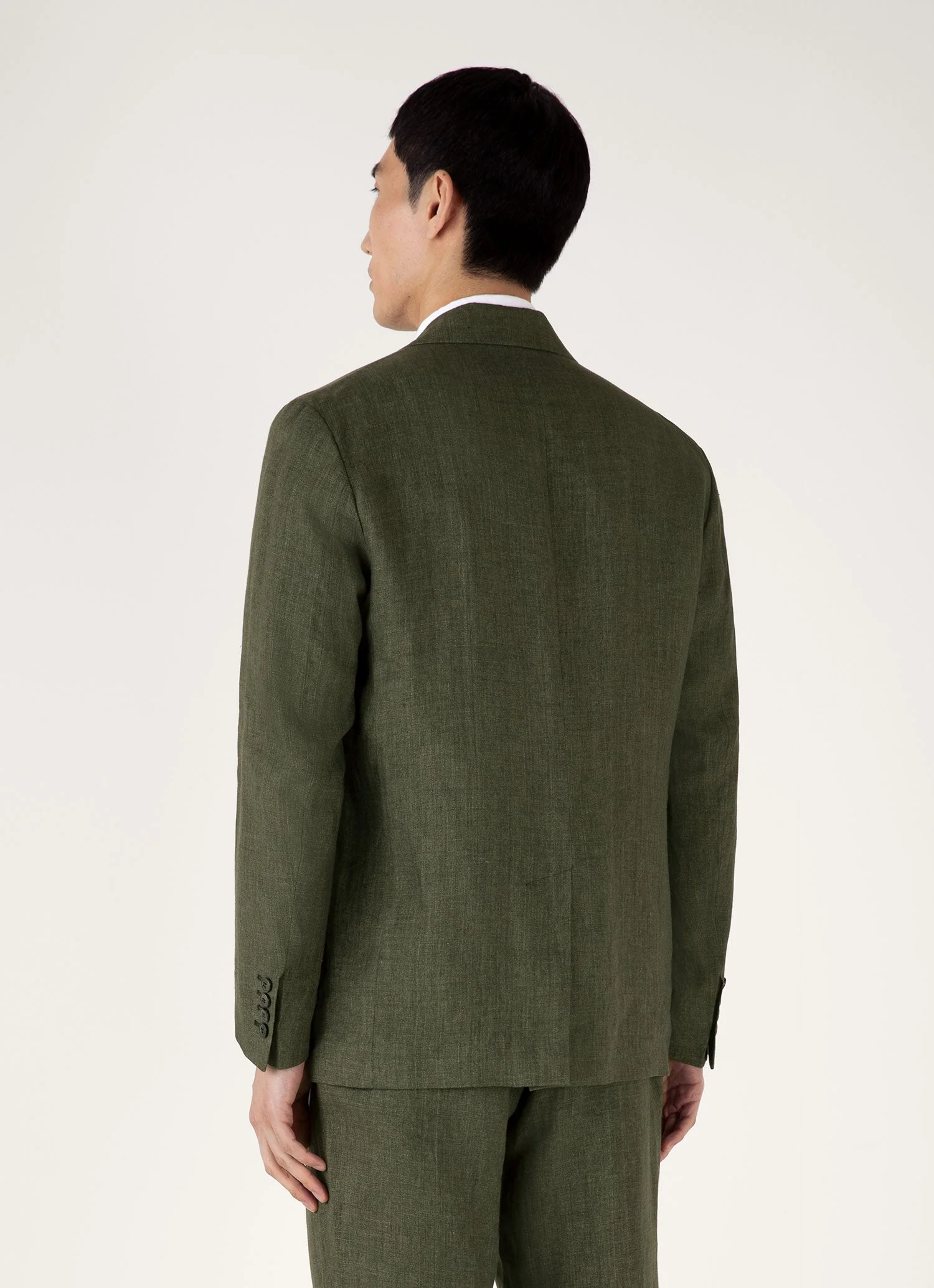 Men's Linen Blazer in Hunter Green - Image 5
