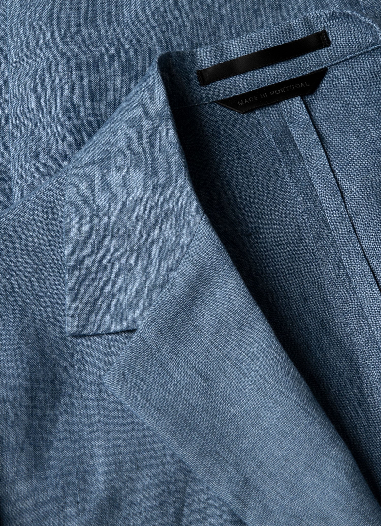 Men's Linen Blazer in Soft Denim Melange - Image 4