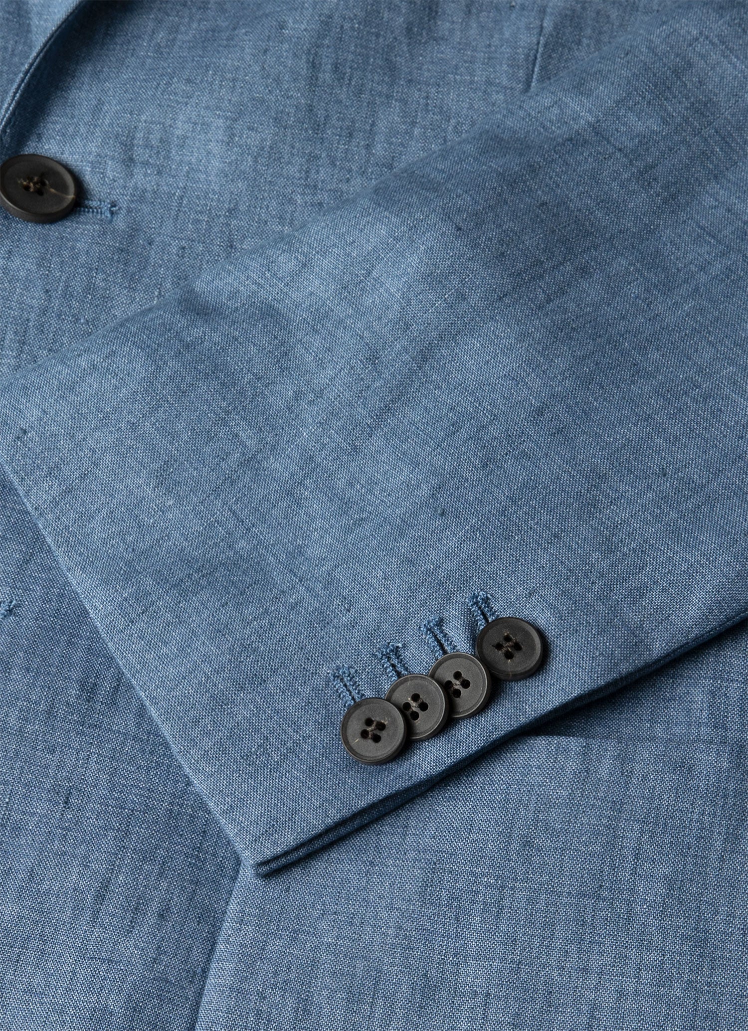 Men's Linen Blazer in Soft Denim Melange - Image 7