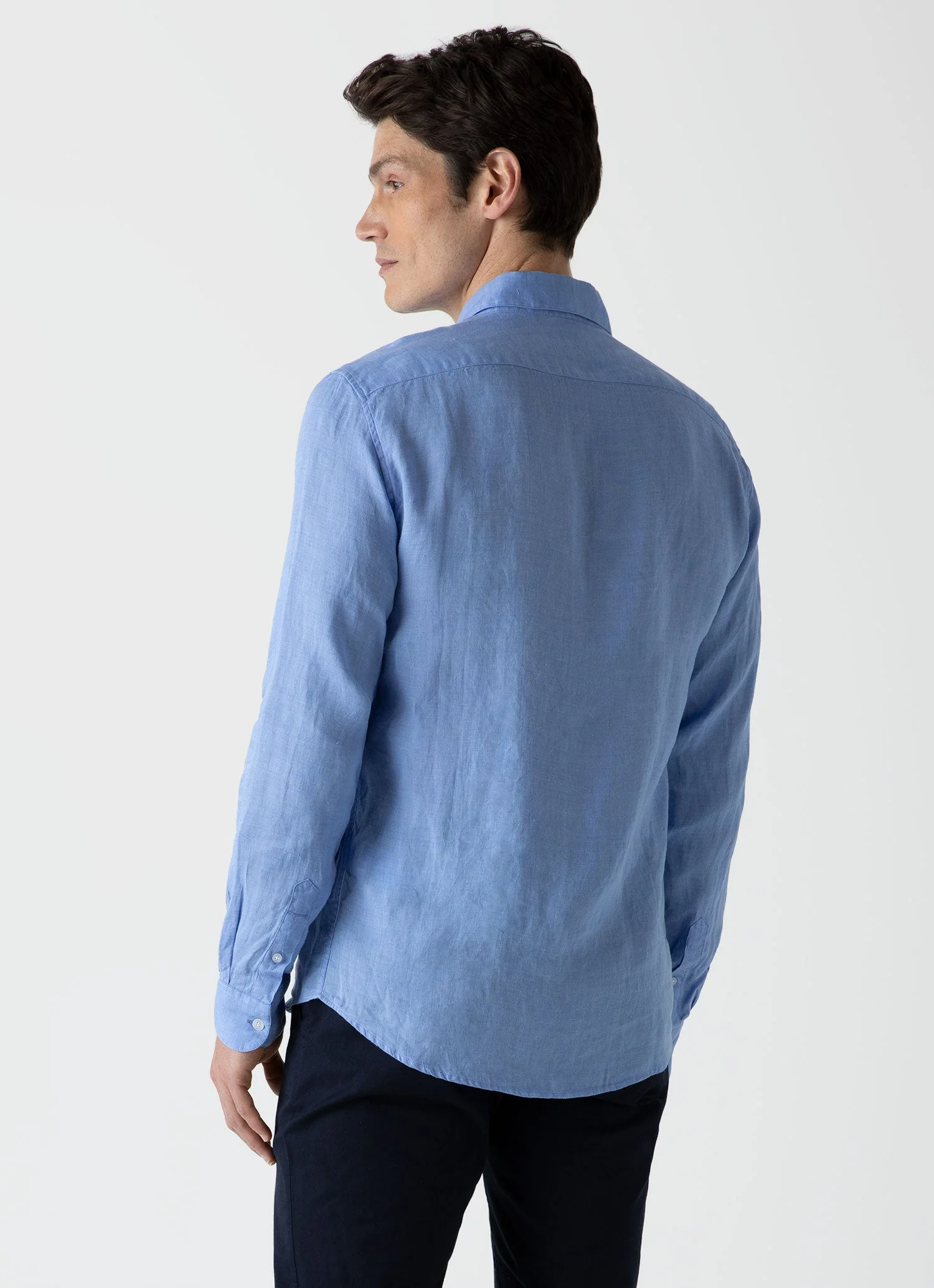Men's Linen Shirt in Cool Blue - Image 5