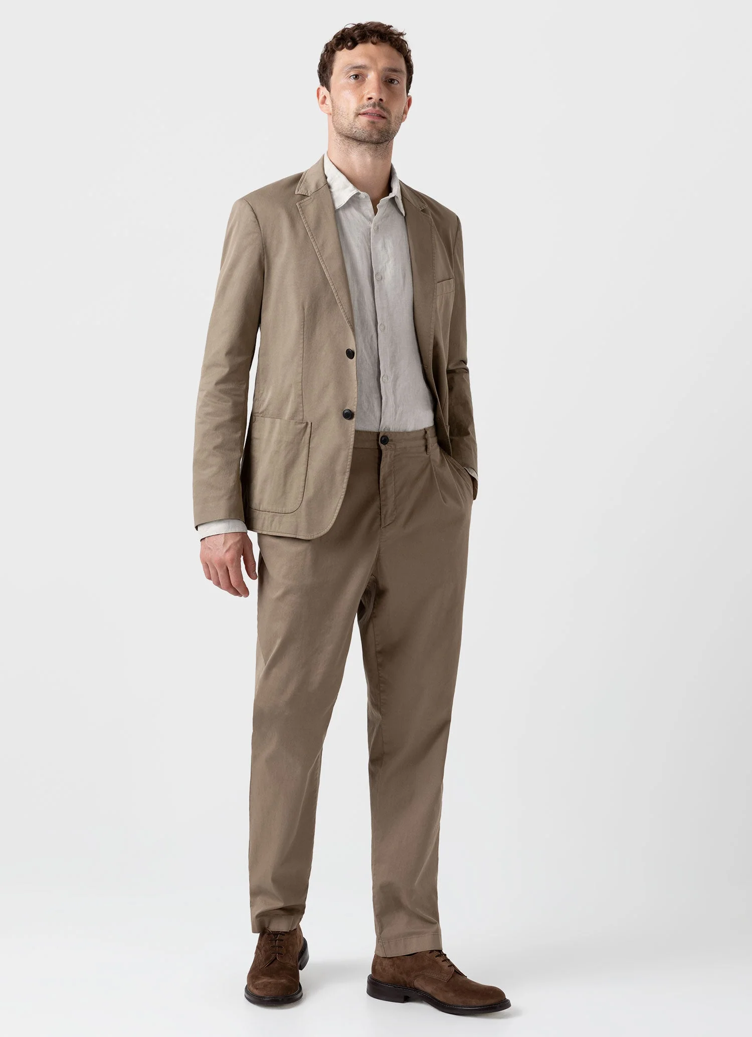 Men's Linen Shirt in Oatmeal Melange - Image 3
