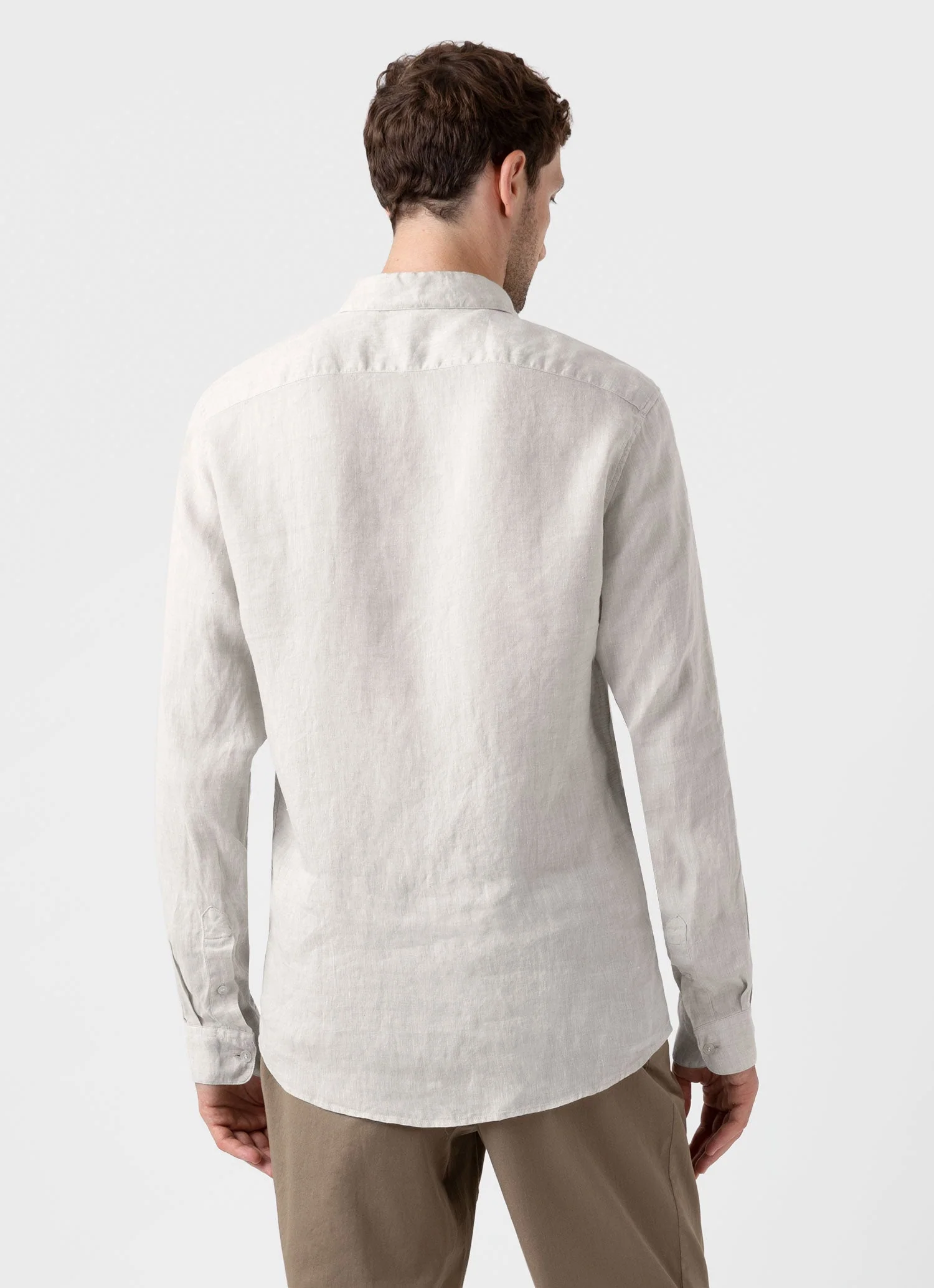 Men's Linen Shirt in Oatmeal Melange - Image 4