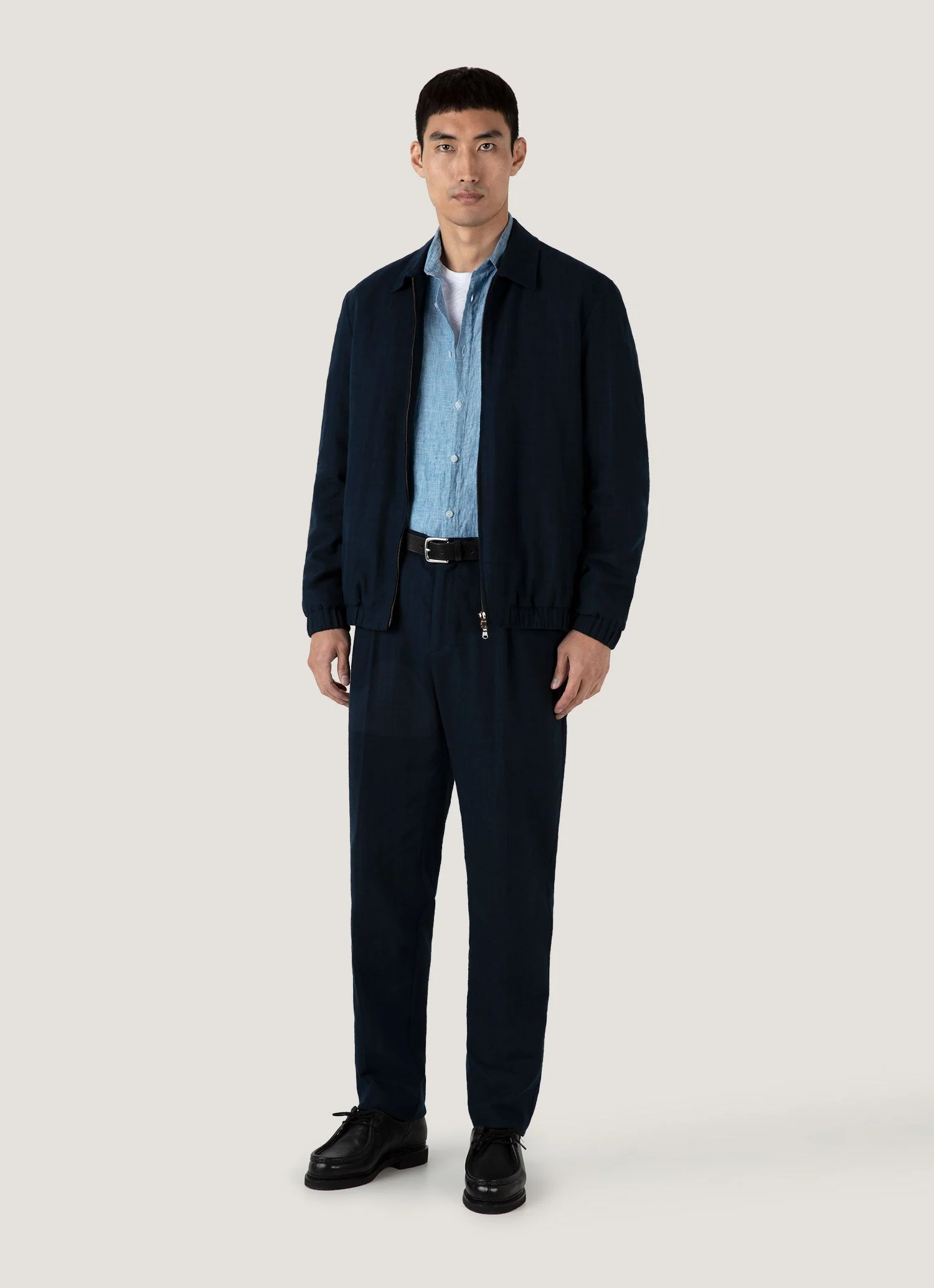 Men's Linen Shirt in Como Blue - Image 3