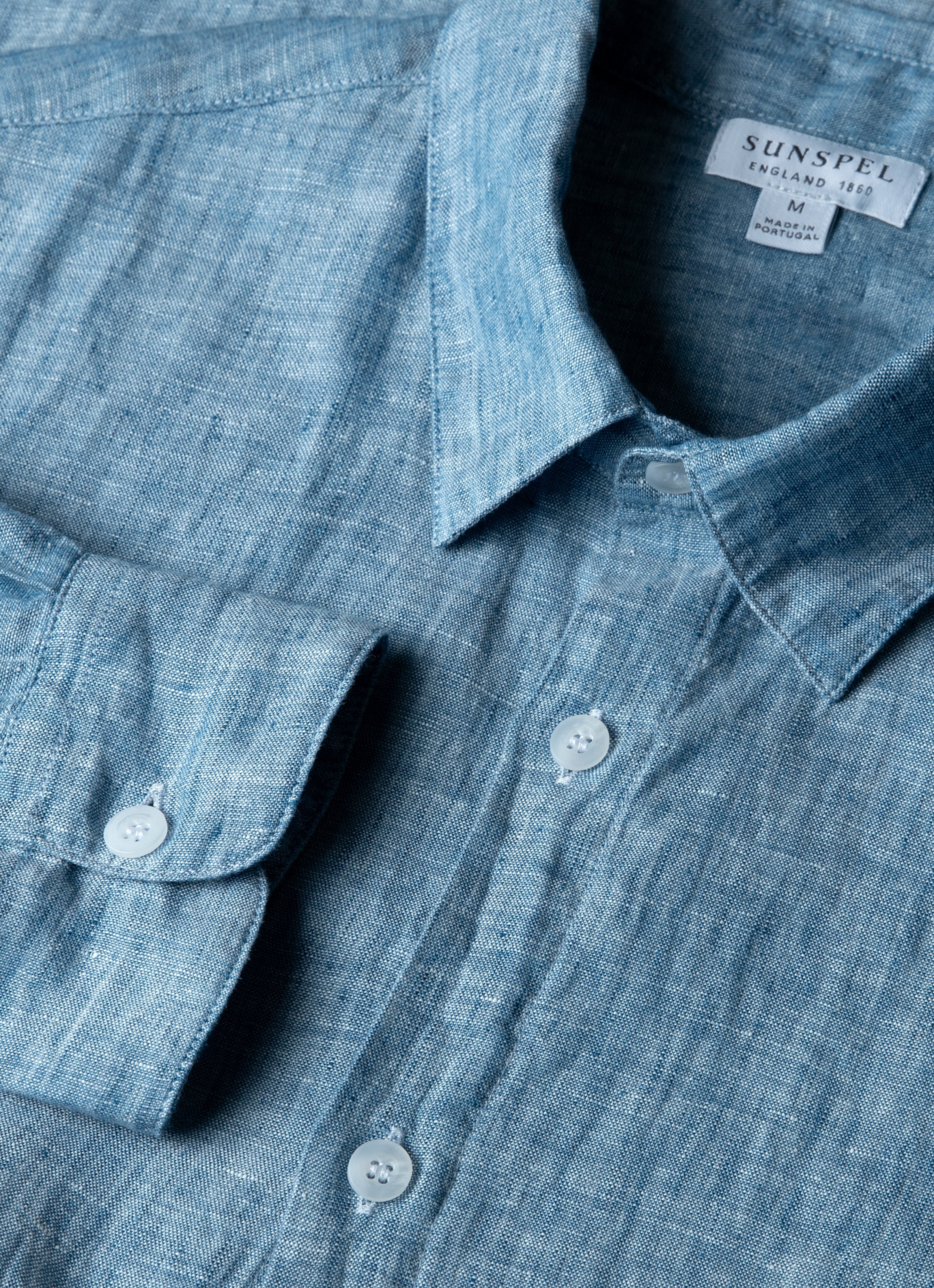 Men's Linen Shirt in Como Blue - Image 4