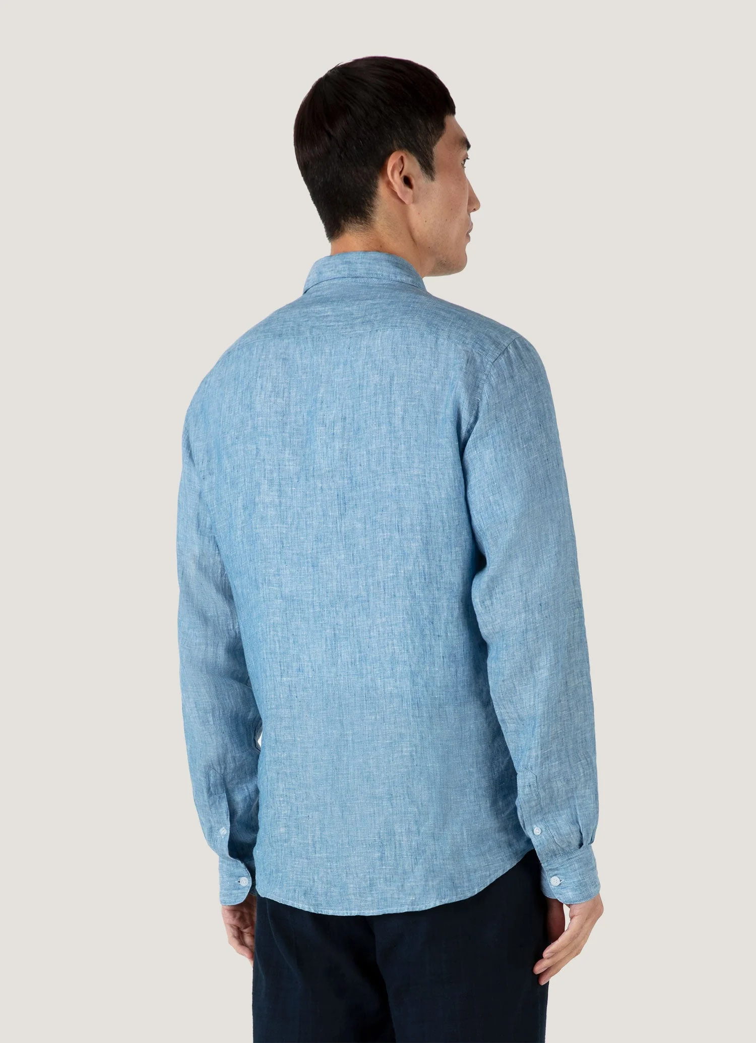 Men's Linen Shirt in Como Blue - Image 5