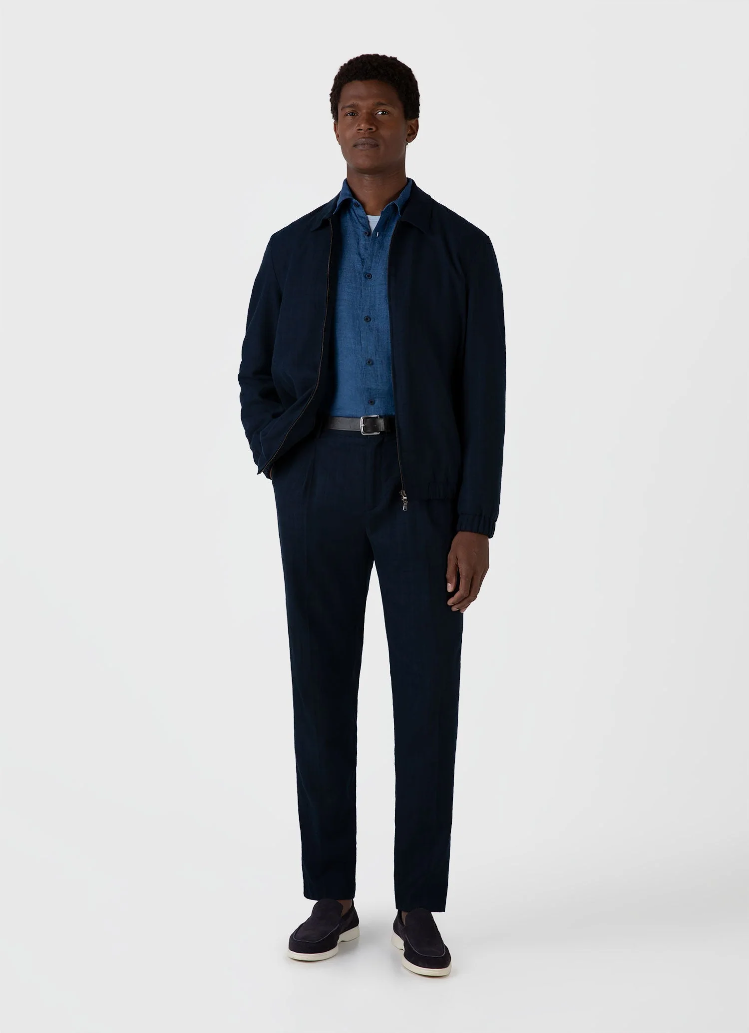 Men's Linen Shirt in Ink Blue - Image 3