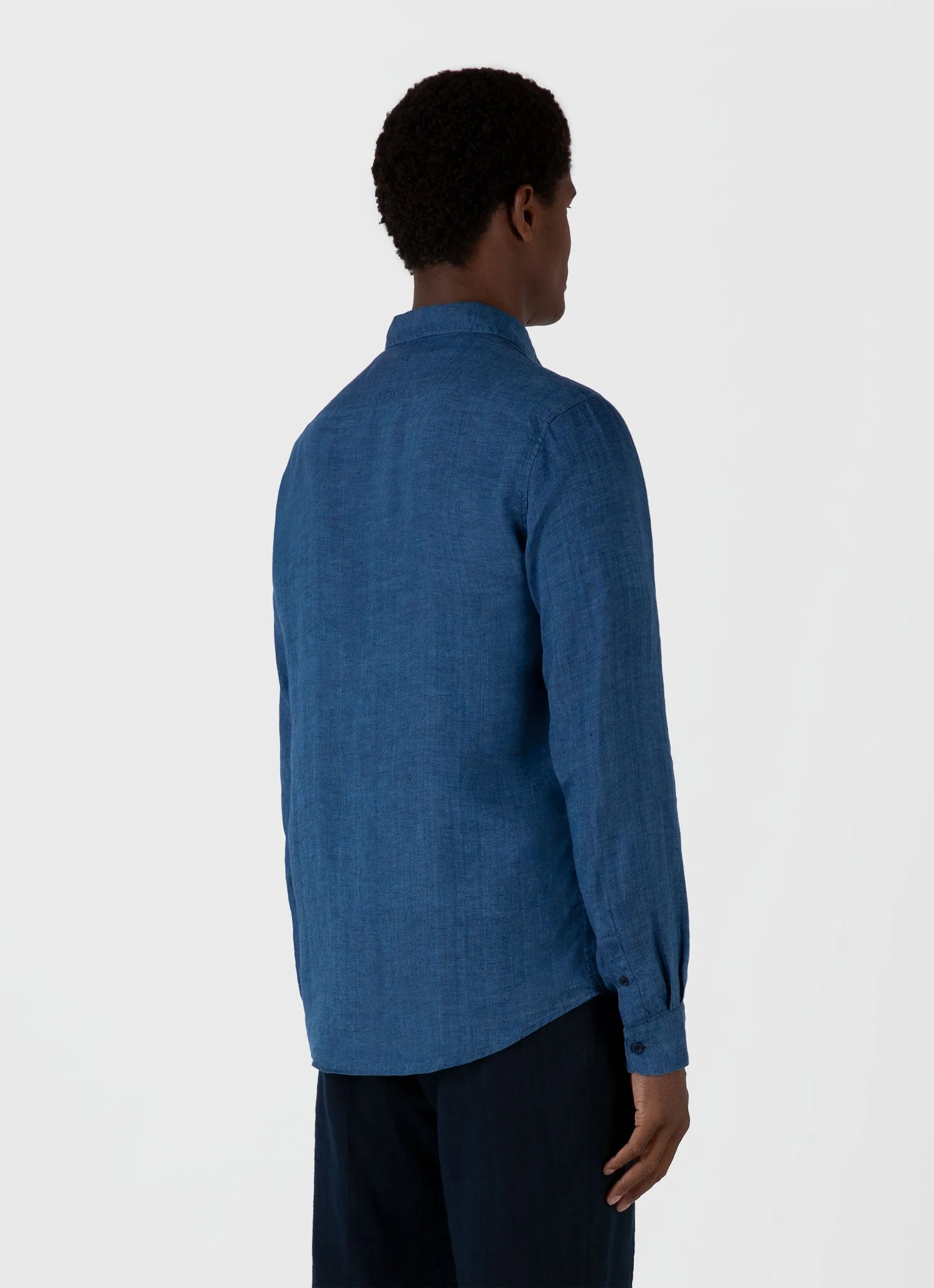 Men's Linen Shirt in Ink Blue - Image 5