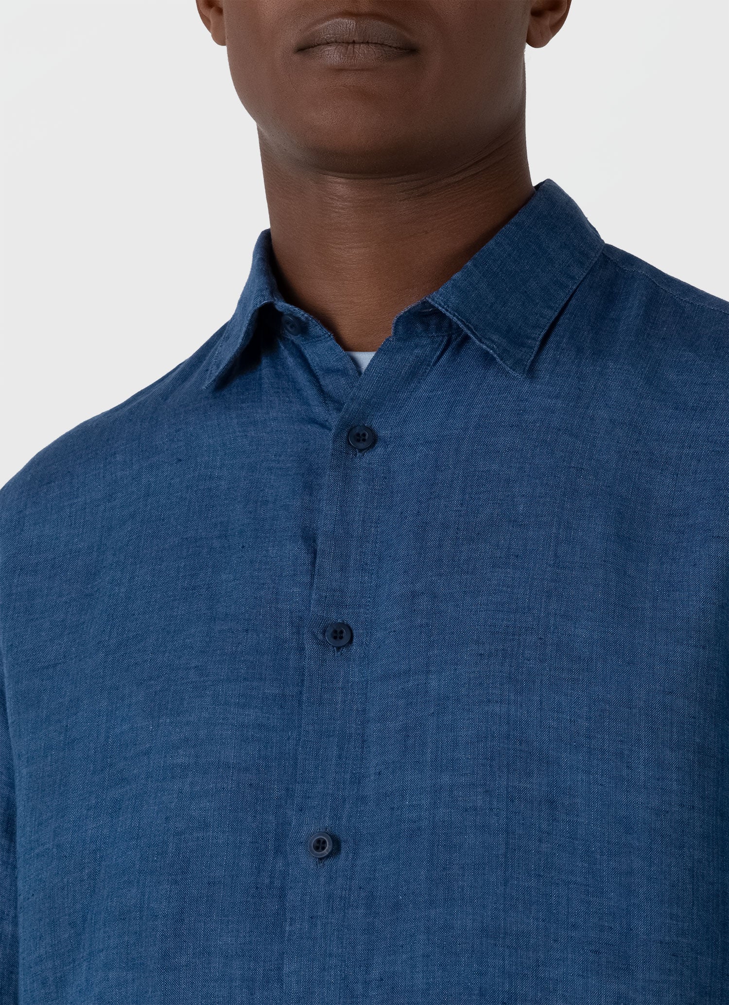 Men's Linen Shirt in Ink Blue - Image 6