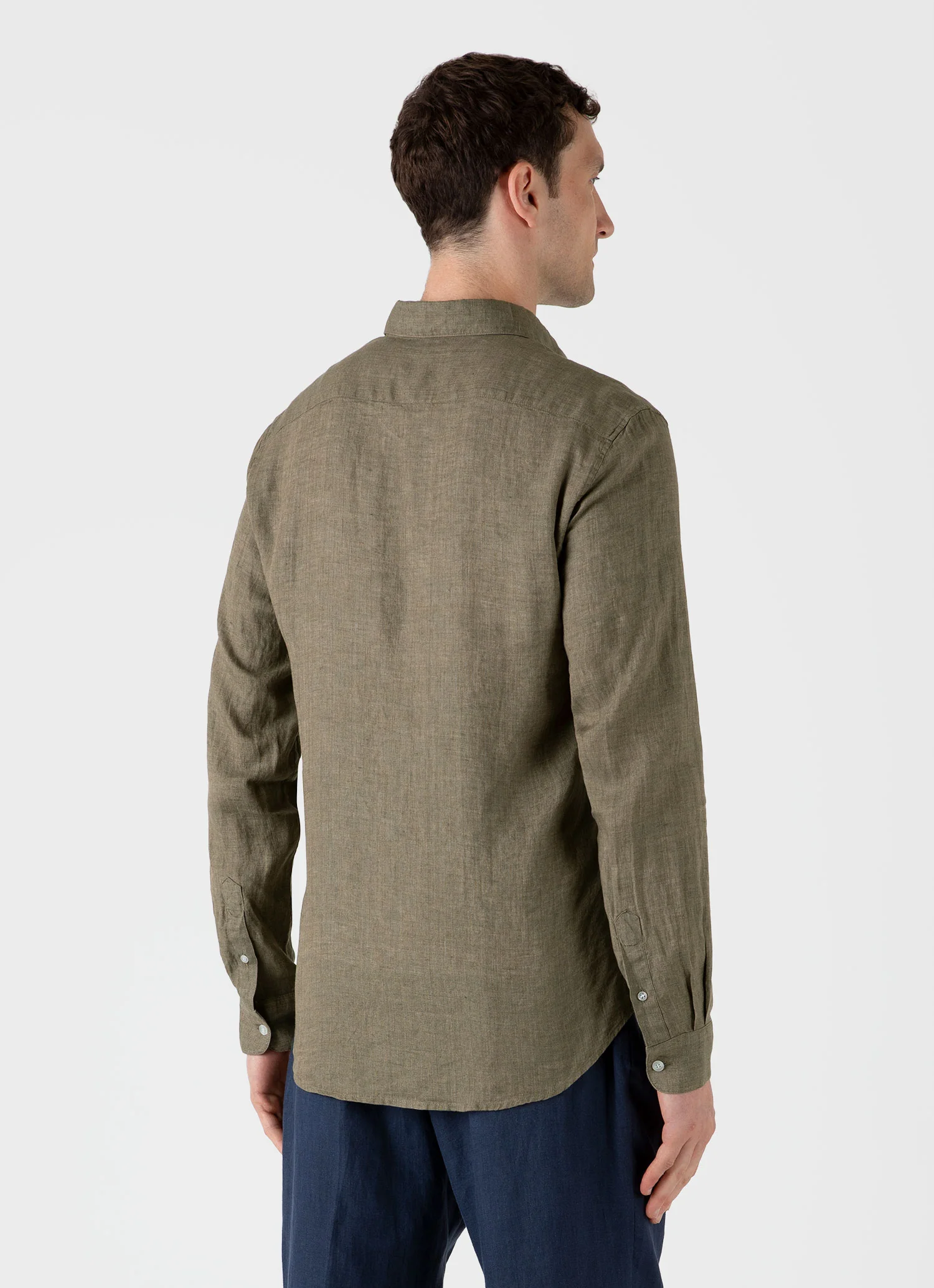 Men's Linen Shirt in Khaki - Image 5