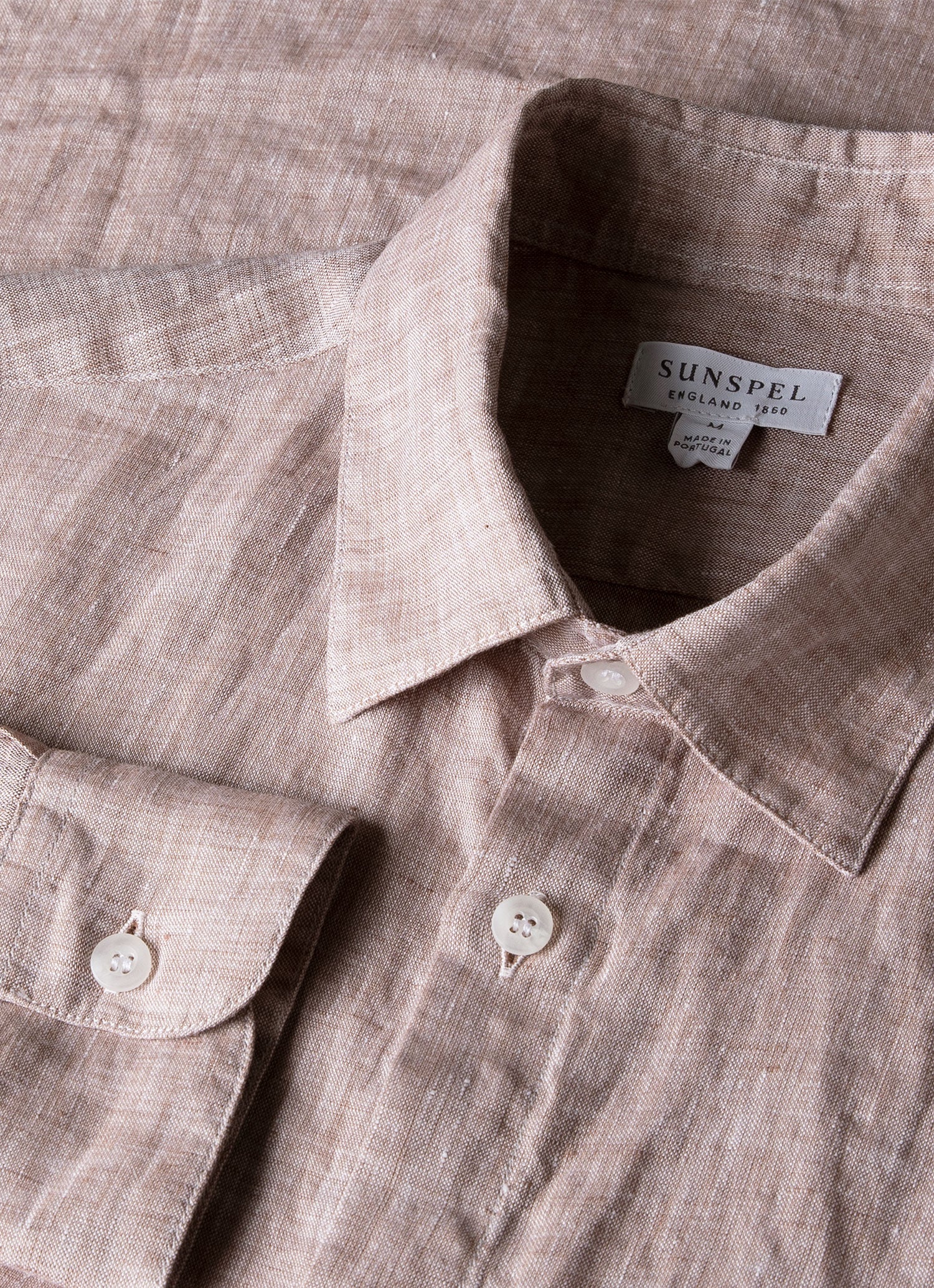 Men's Linen Shirt in Light Brown - Image 4