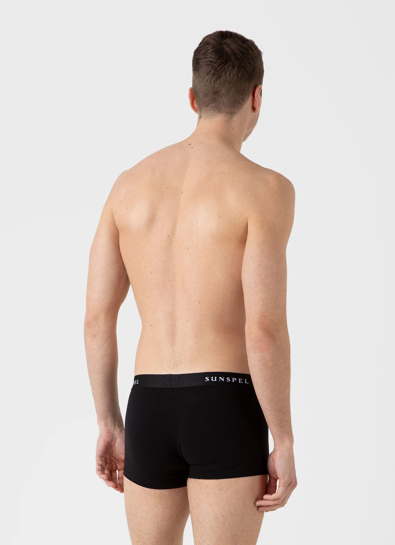 Men's Logo Stretch Cotton Trunks in Black - Image 3