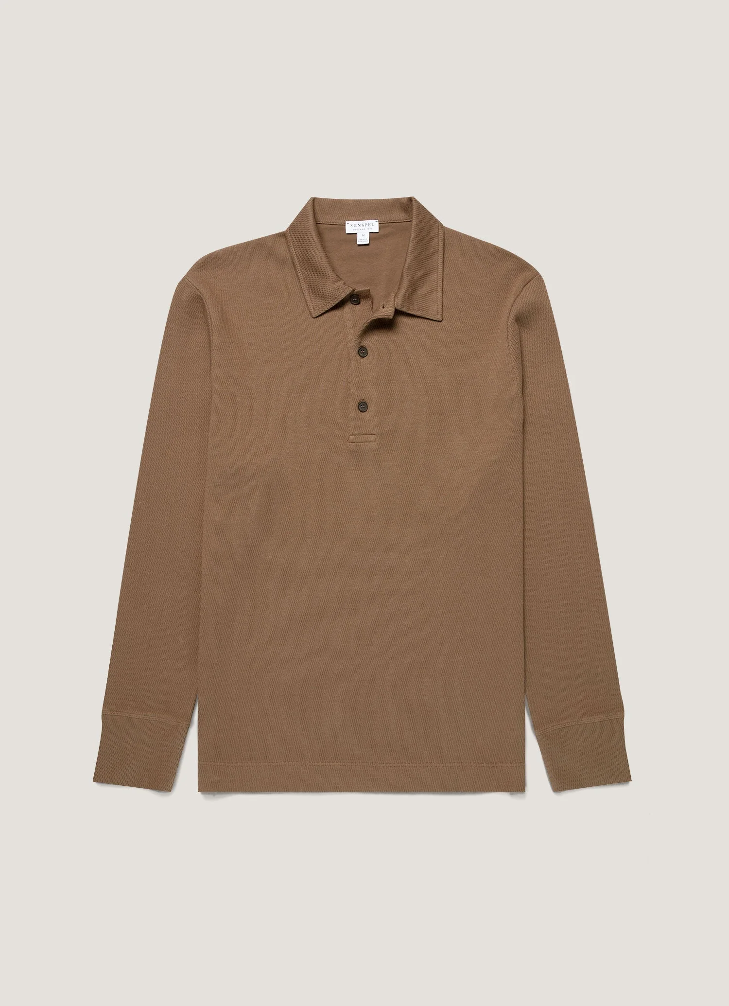 Men's Long Sleeve Cellulock Polo Shirt in Dark Cedar
