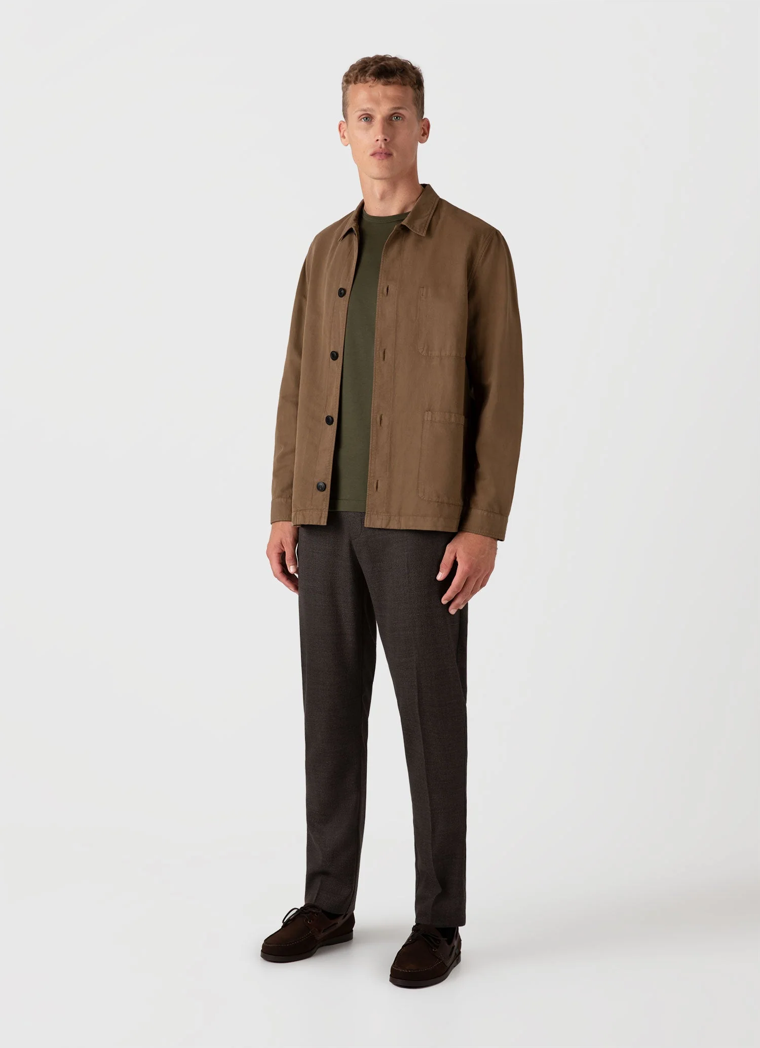 Men's Long Sleeve Classic T-shirt in Pine Green - Image 3