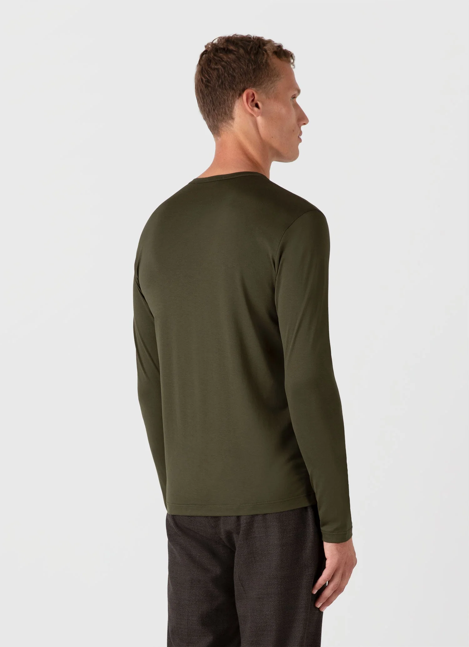 Men's Long Sleeve Classic T-shirt in Pine Green - Image 5