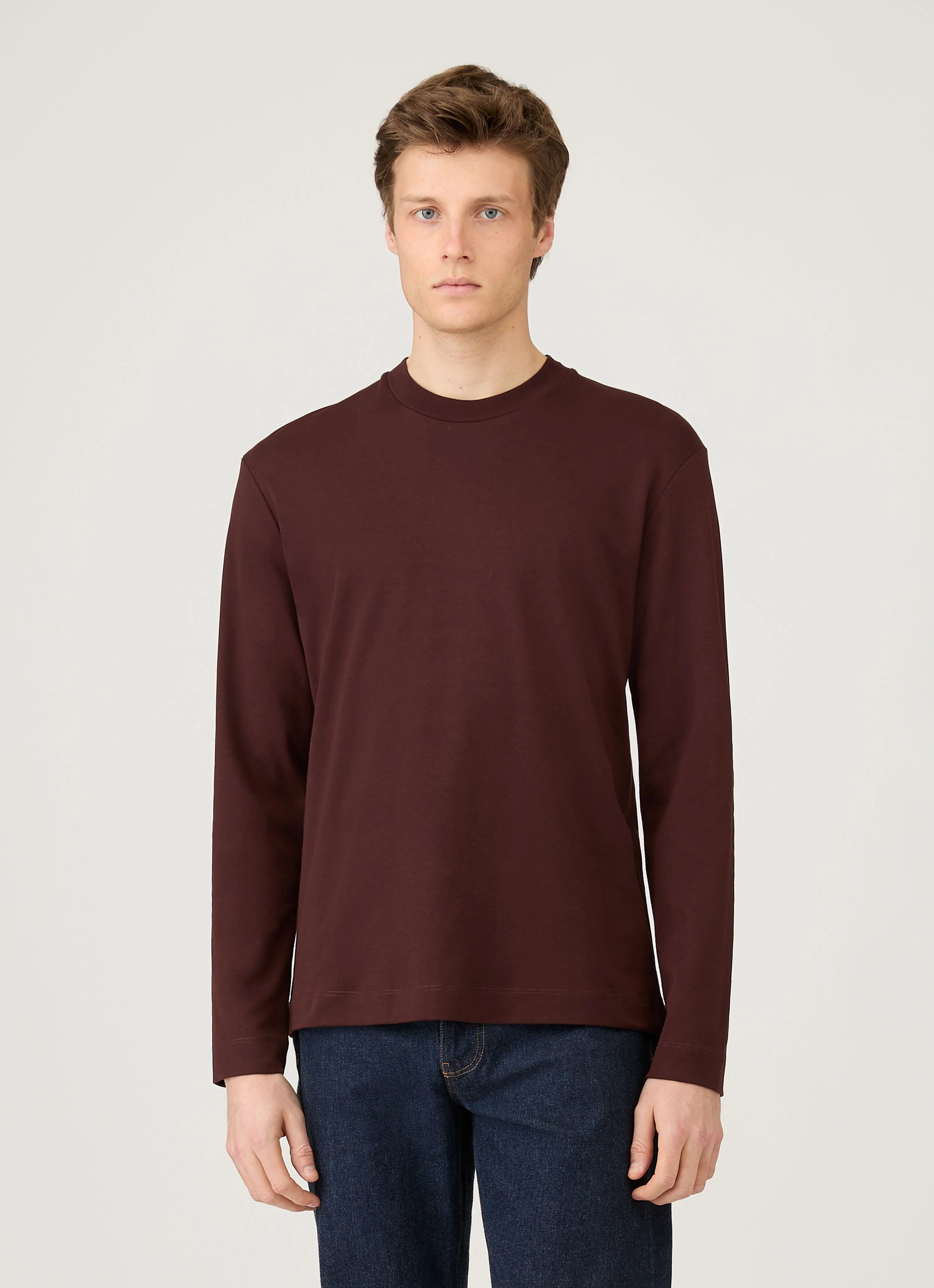 Men's Long Sleeve Heavyweight T-shirt in Bakelite - Image 2