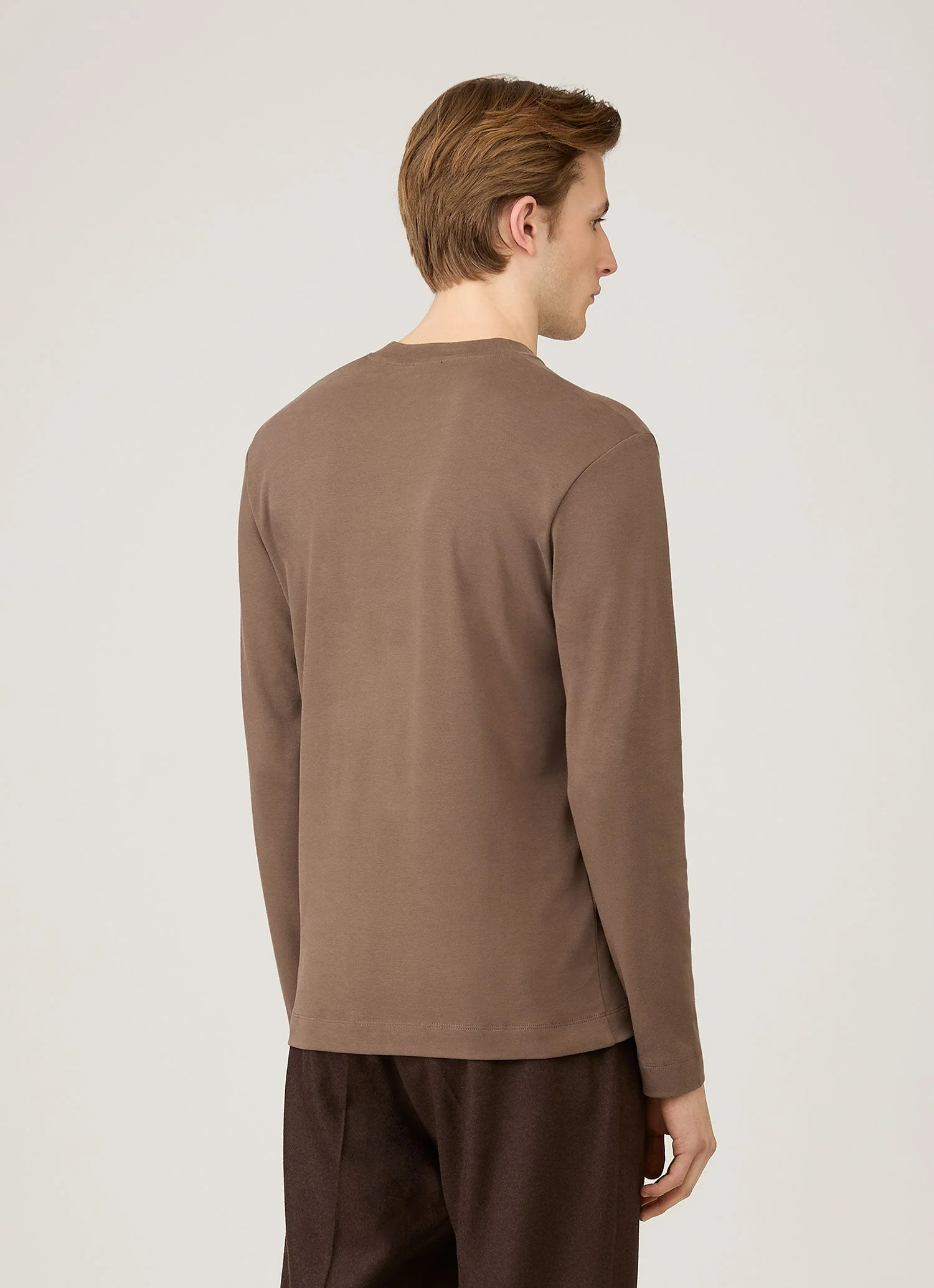 Men's Long Sleeve Heavyweight T-shirt in Bark - Image 5