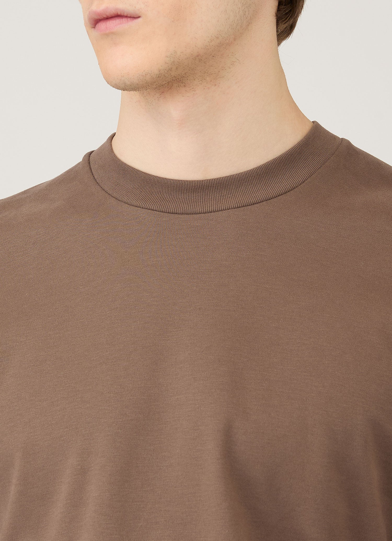 Men's Long Sleeve Heavyweight T-shirt in Bark - Image 6