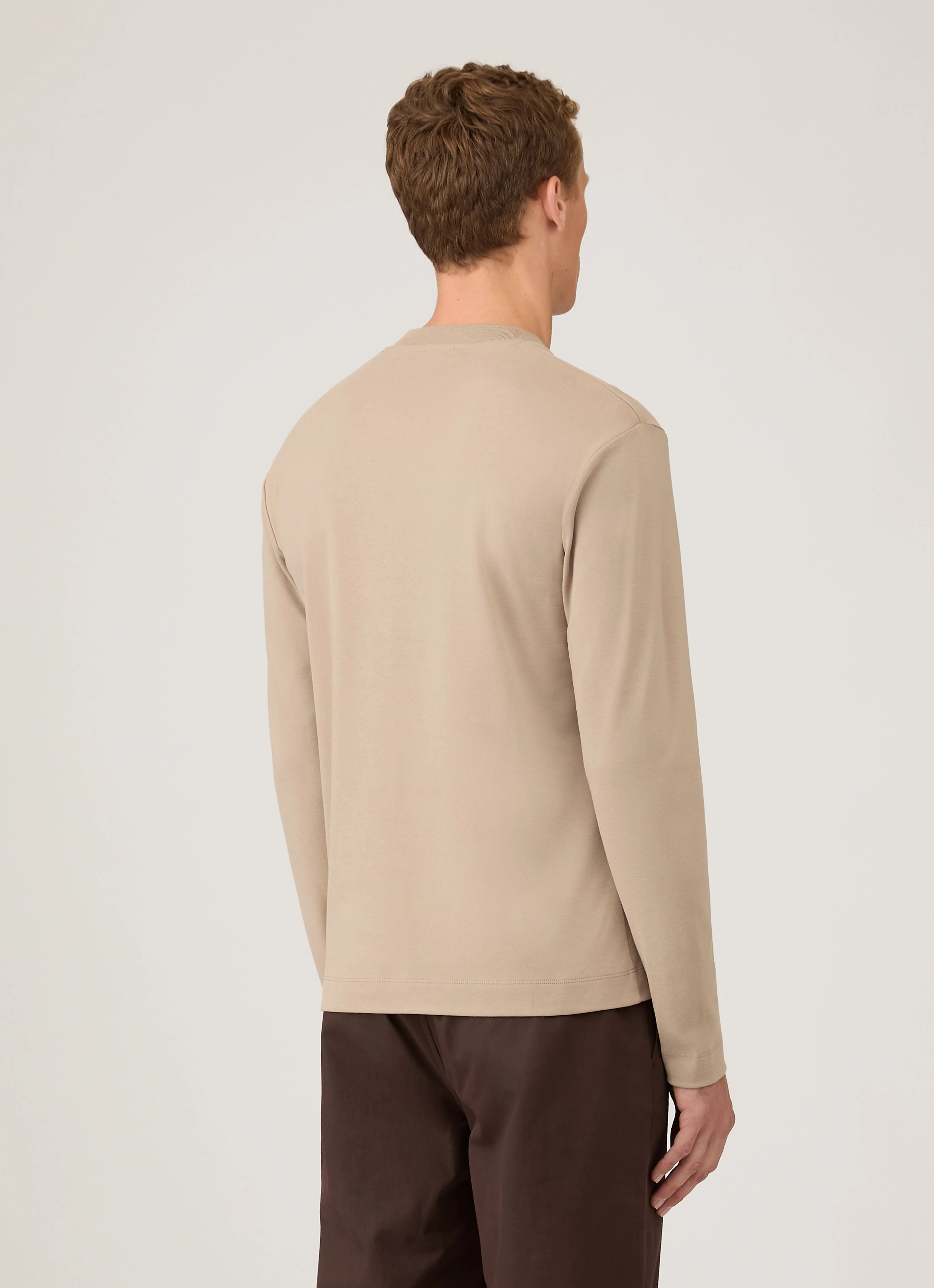 Men's Long Sleeve Heavyweight T-shirt in Mink - Image 5
