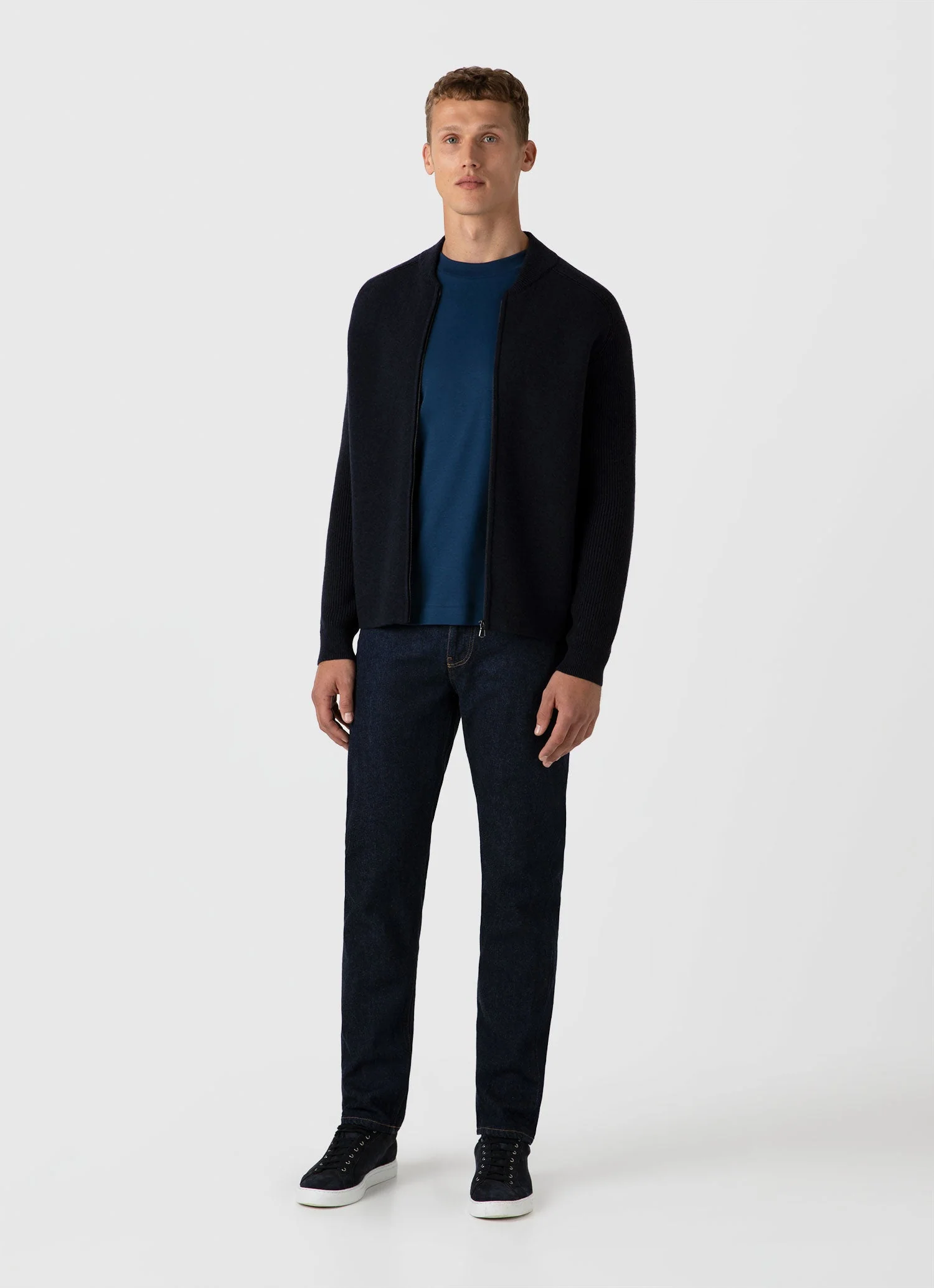 Men's Long Sleeve Heavyweight T-shirt in Naval Blue - Image 3
