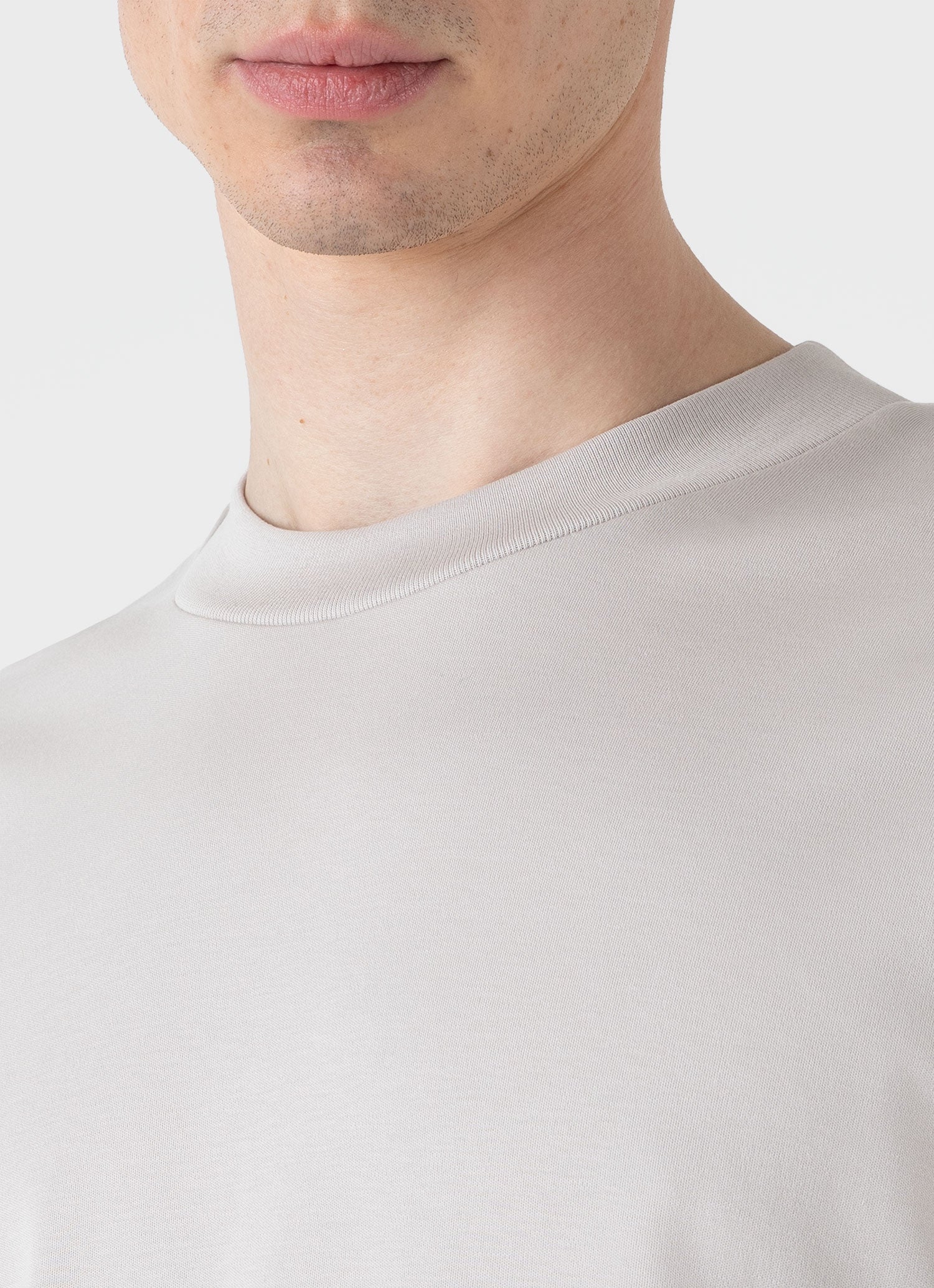 Men's Long Sleeve Heavyweight T-shirt in Putty - Image 6