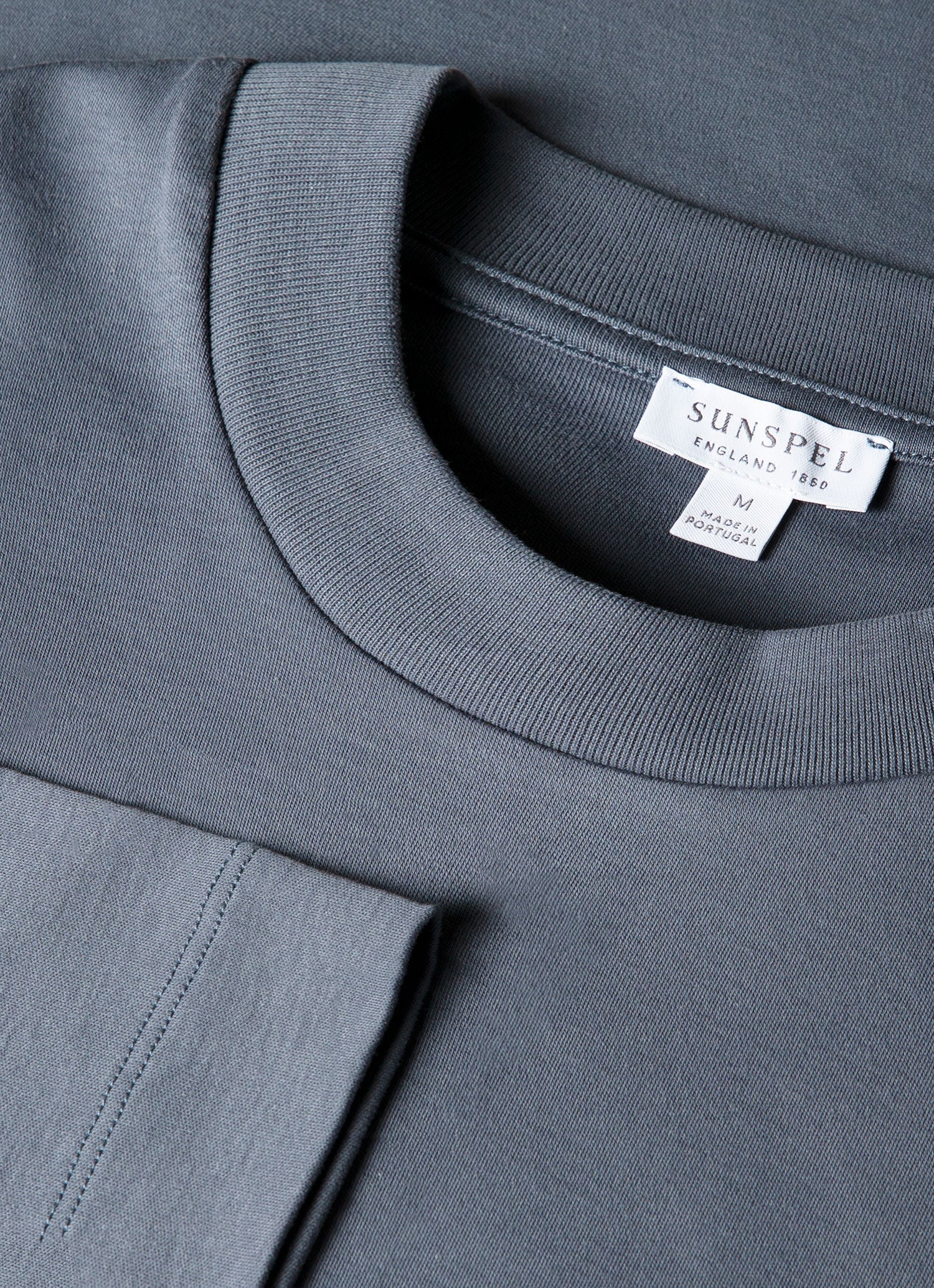Men's Long Sleeve Heavyweight T-shirt in Slate Blue - Image 4