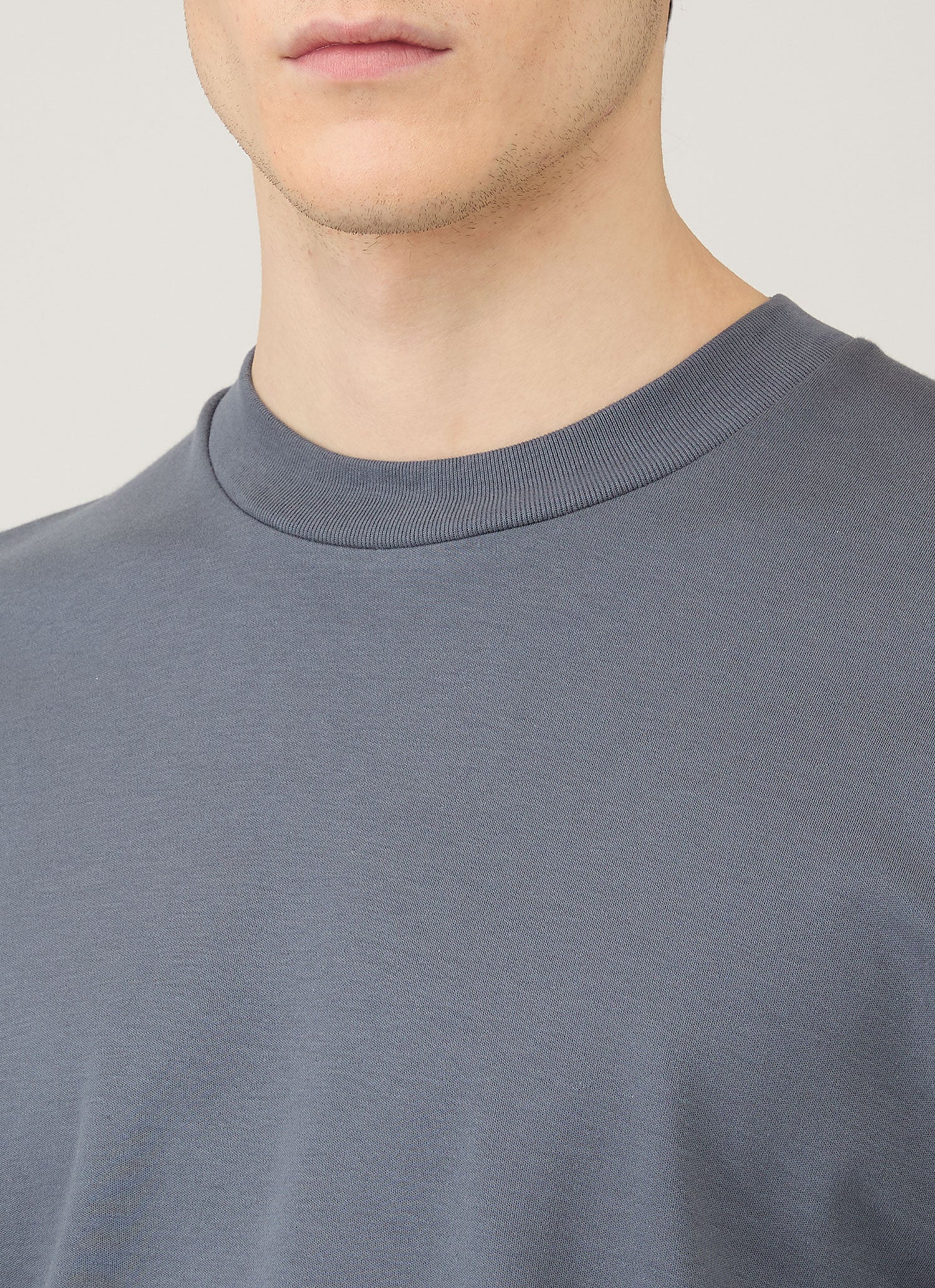 Men's Long Sleeve Heavyweight T-shirt in Slate Blue - Image 6