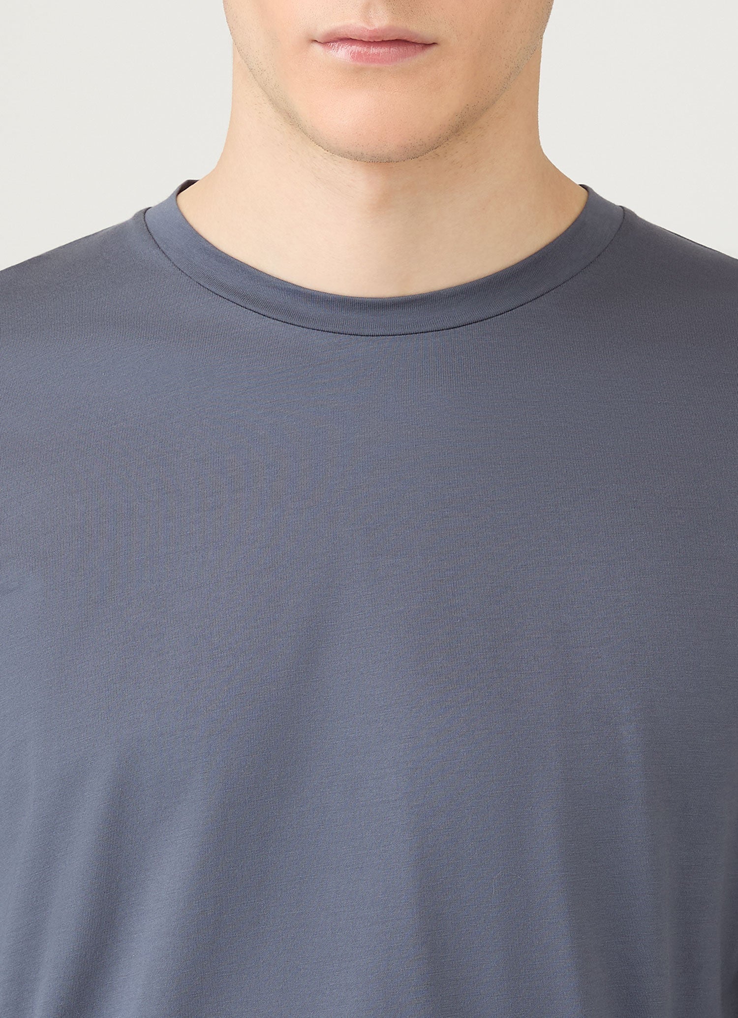 Men's Long Sleeve Riviera Midweight T-shirt in Slate Blue - Image 6