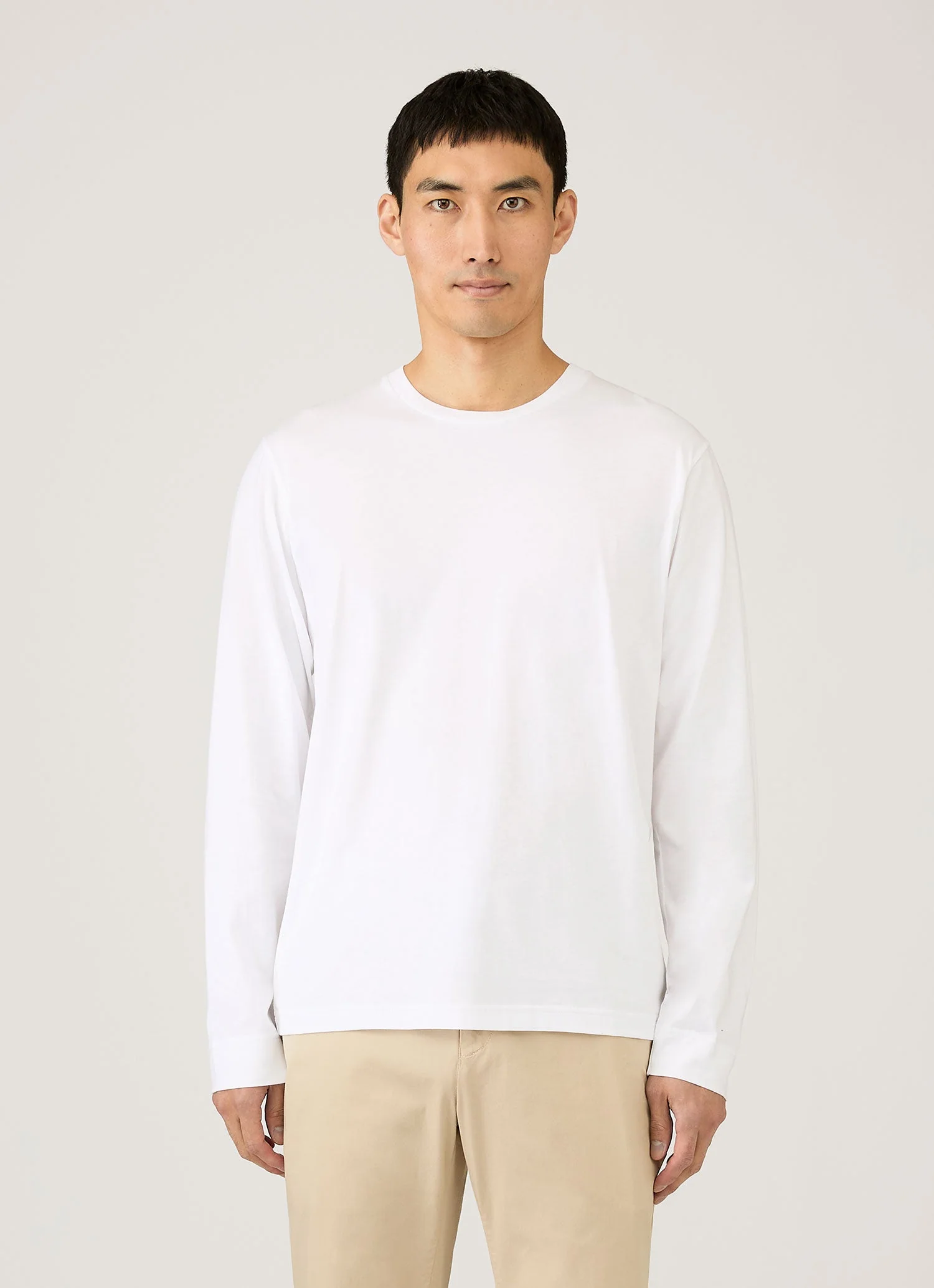 Men's Long Sleeve Riviera Midweight T‑shirt in White - Image 2