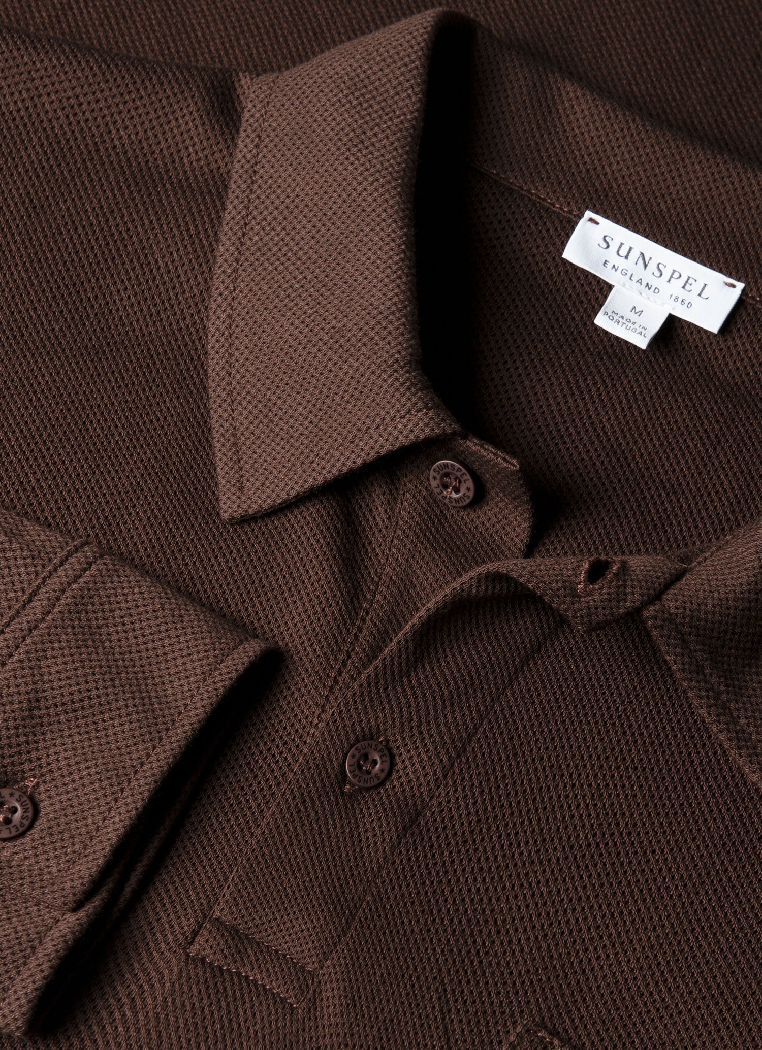 Men's Long Sleeve Riviera Polo Shirt in Bakelite - Image 4