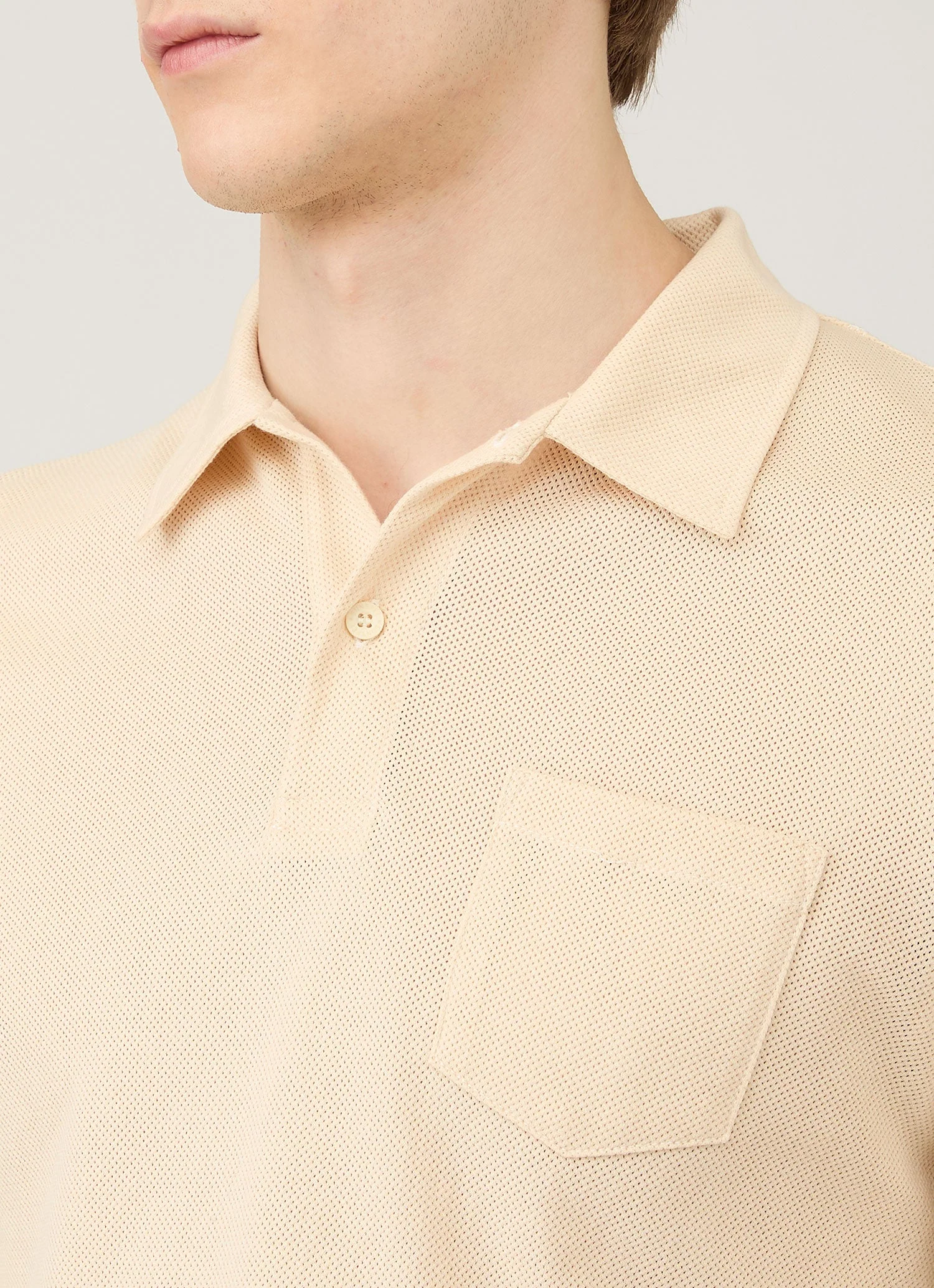 Men's Long Sleeve Riviera Polo Shirt in Undyed - Image 6