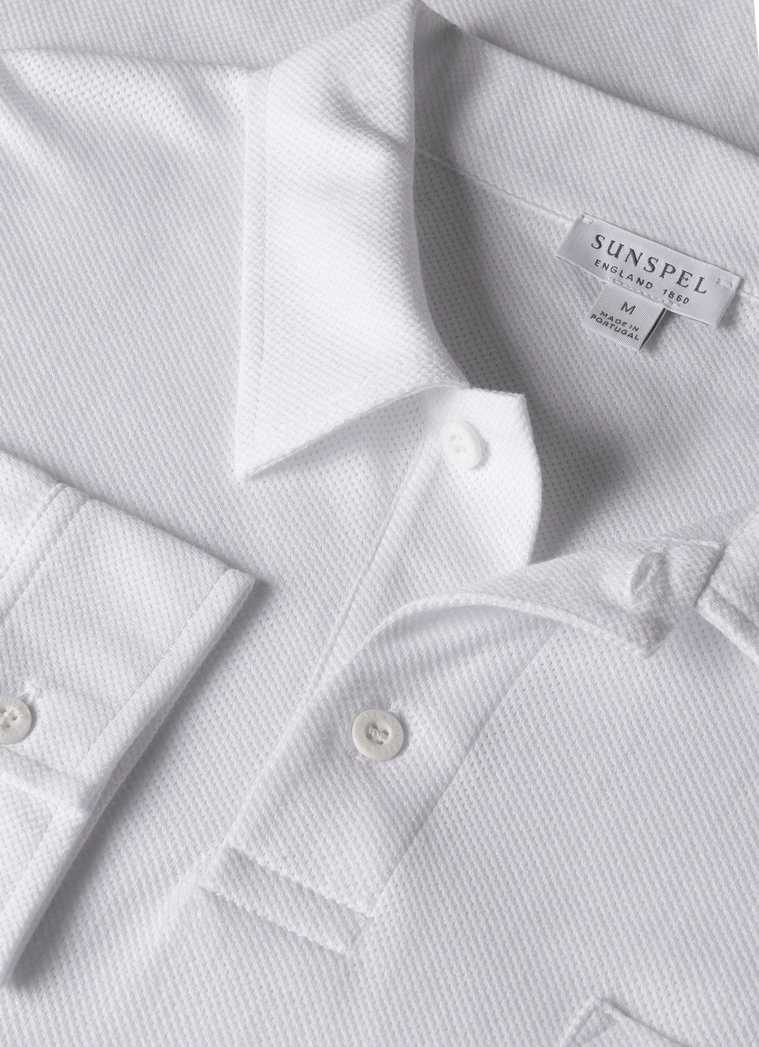 Men's Long Sleeve Riviera Polo Shirt in White - Image 4