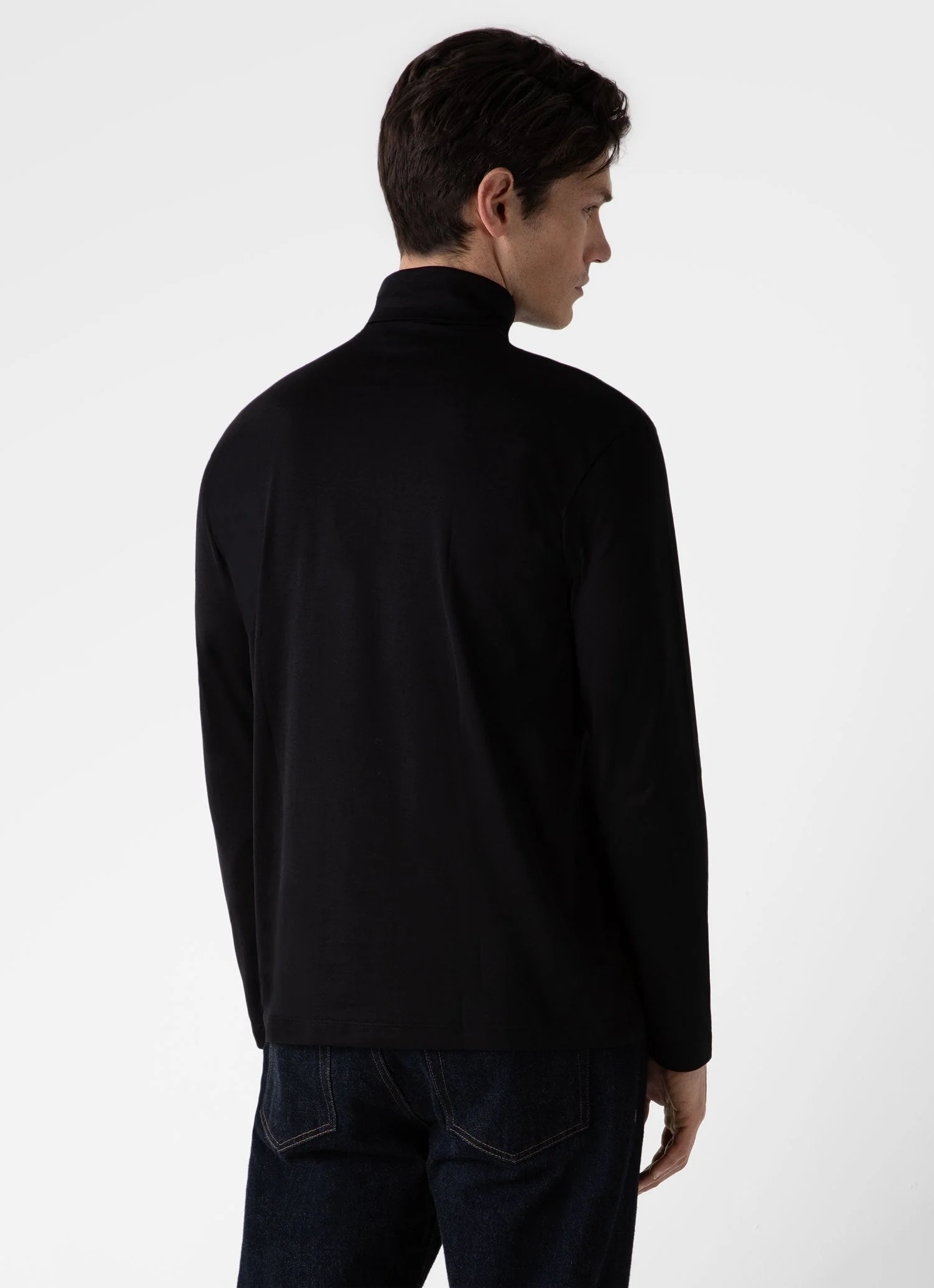 Men's Long Sleeve Roll Neck in Black - Image 5