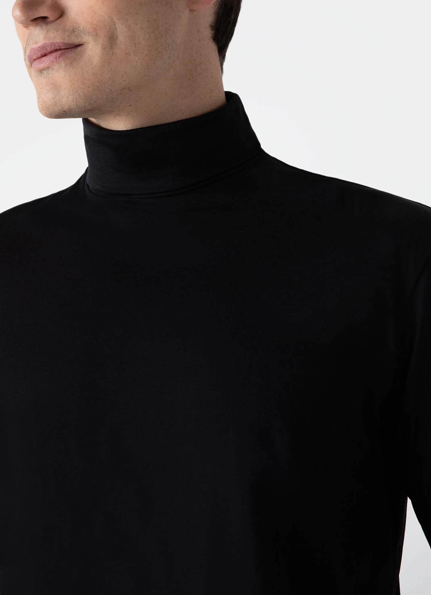 Men's Long Sleeve Roll Neck in Black - Image 6