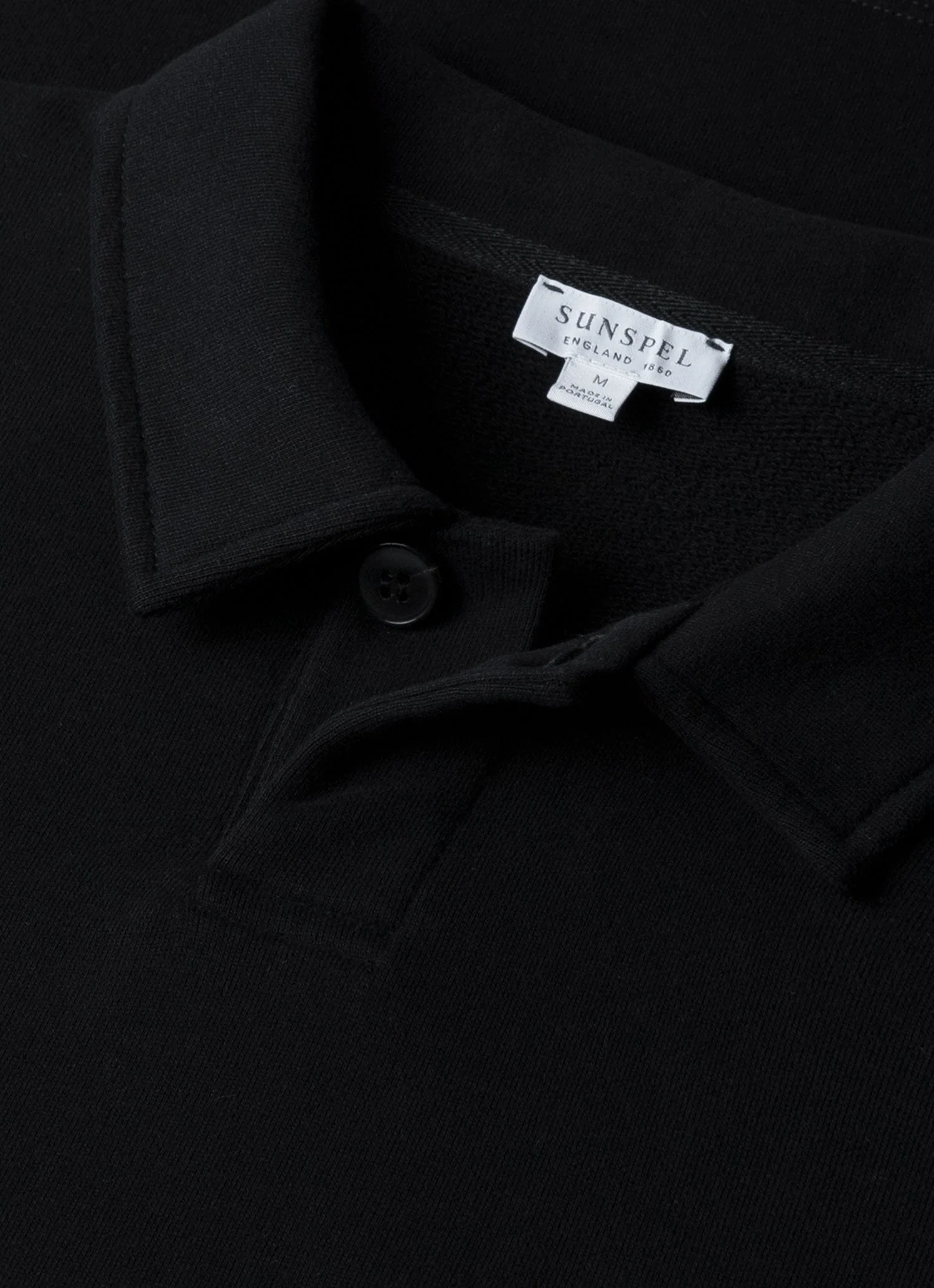 Men's Loopback Polo Sweatshirt in Black - Image 4
