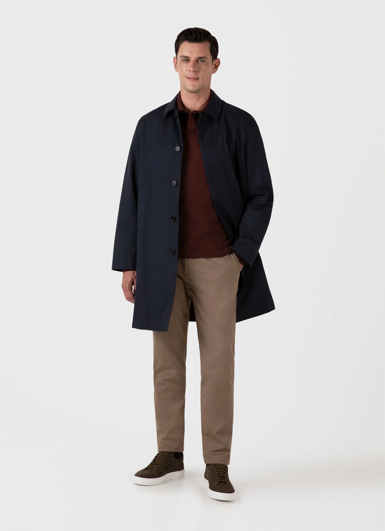 Men's Loopback Polo Sweatshirt in Raisin - Image 3
