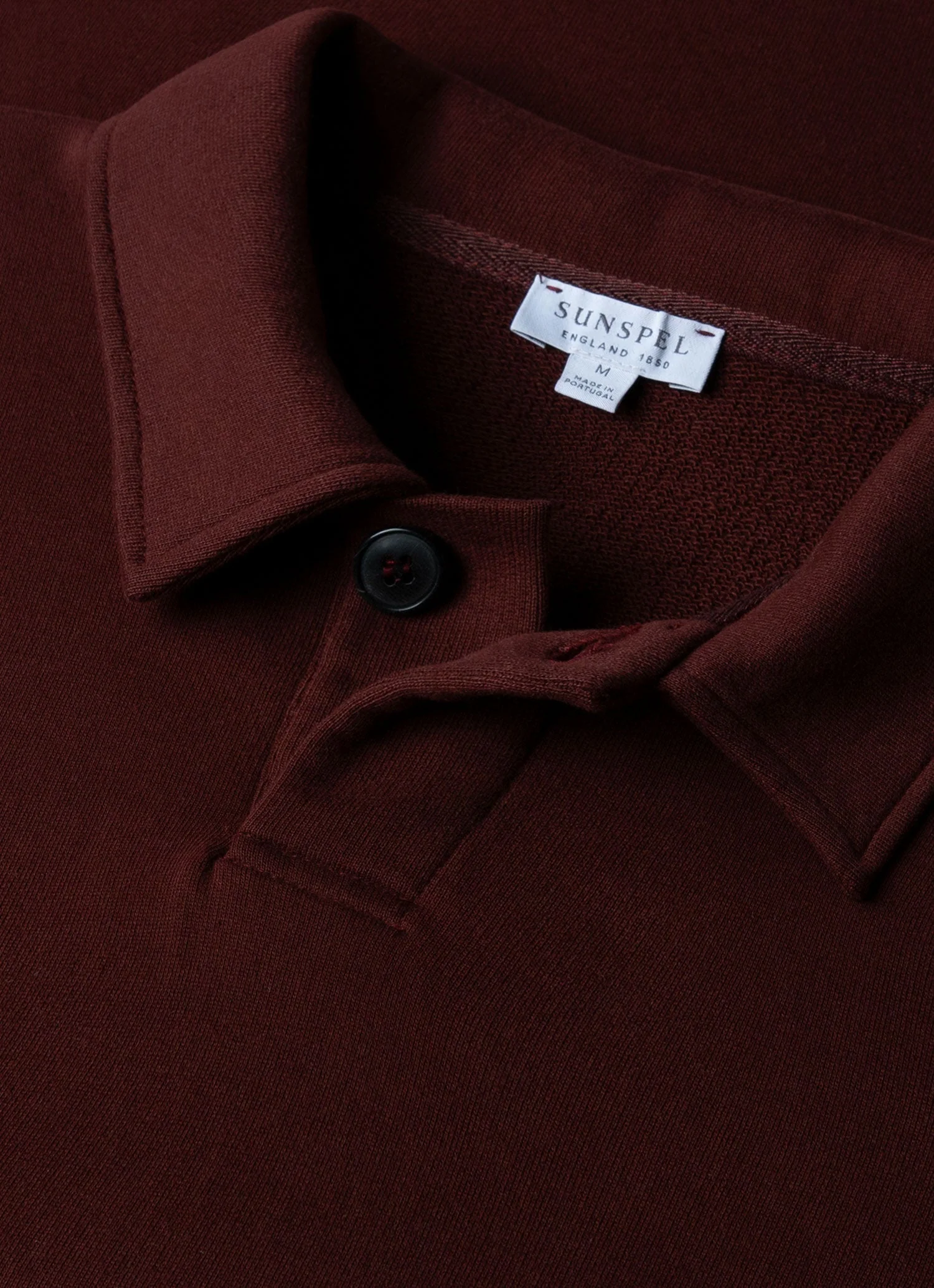 Men's Loopback Polo Sweatshirt in Raisin - Image 4