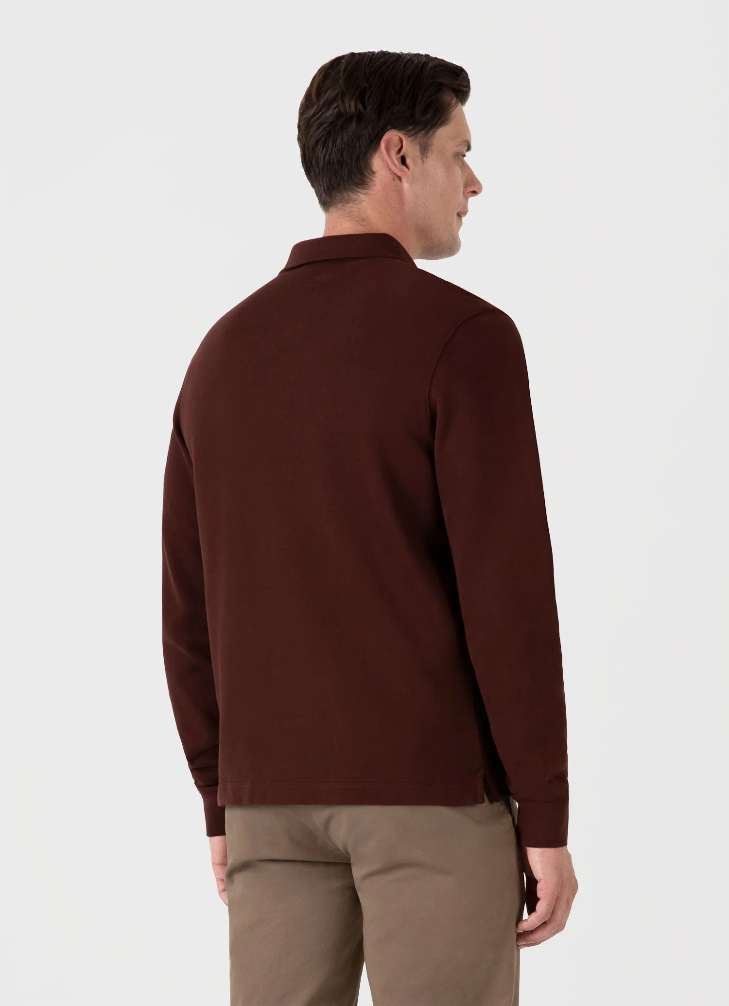 Men's Loopback Polo Sweatshirt in Raisin - Image 5