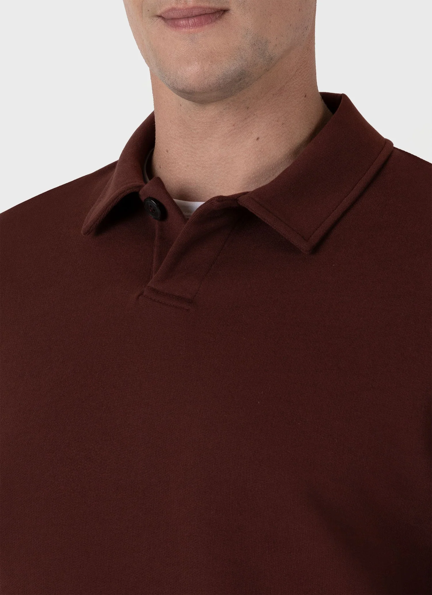 Men's Loopback Polo Sweatshirt in Raisin - Image 6
