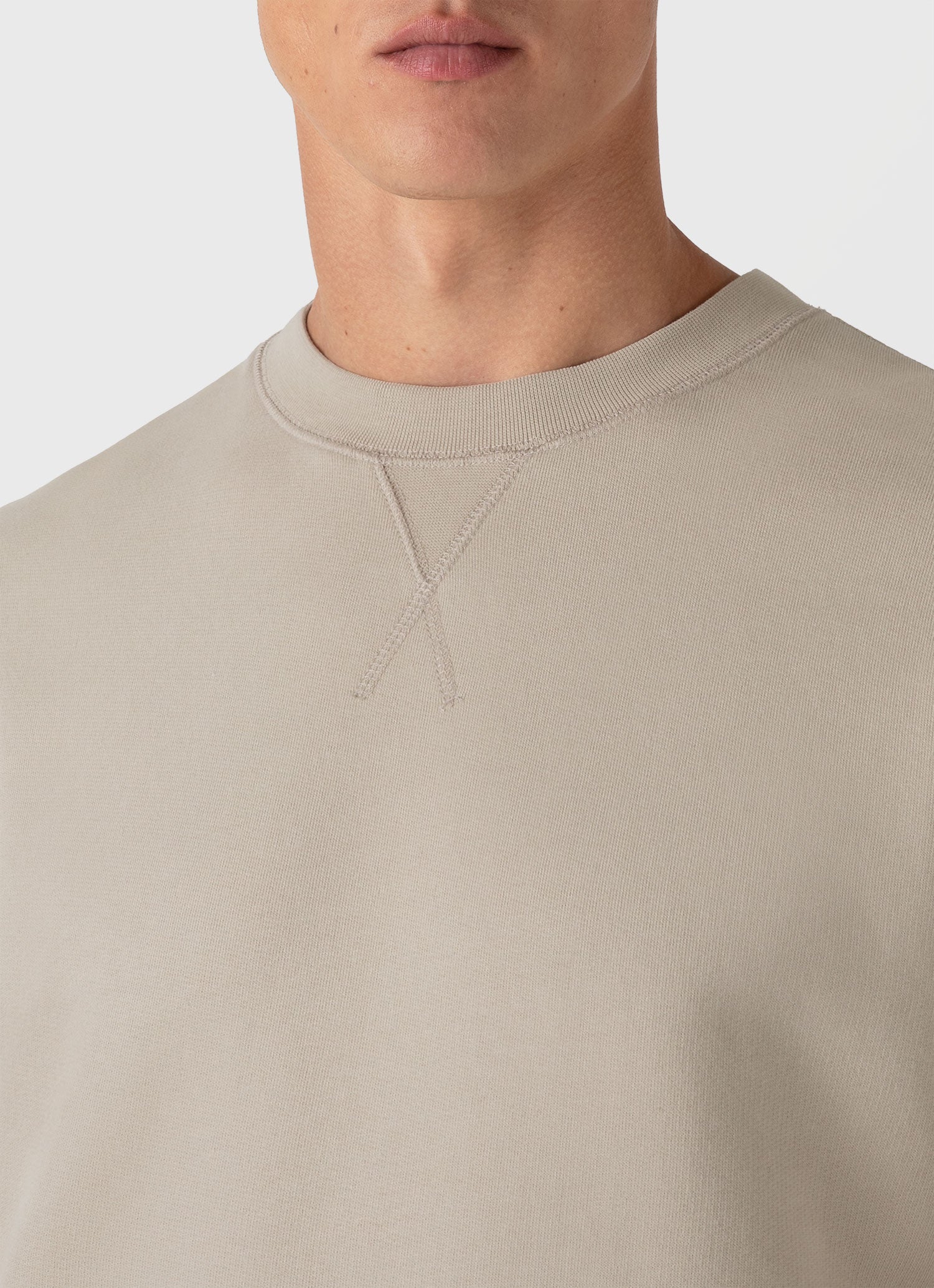 Men's Loopback Sweatshirt in Ash Grey - Image 6