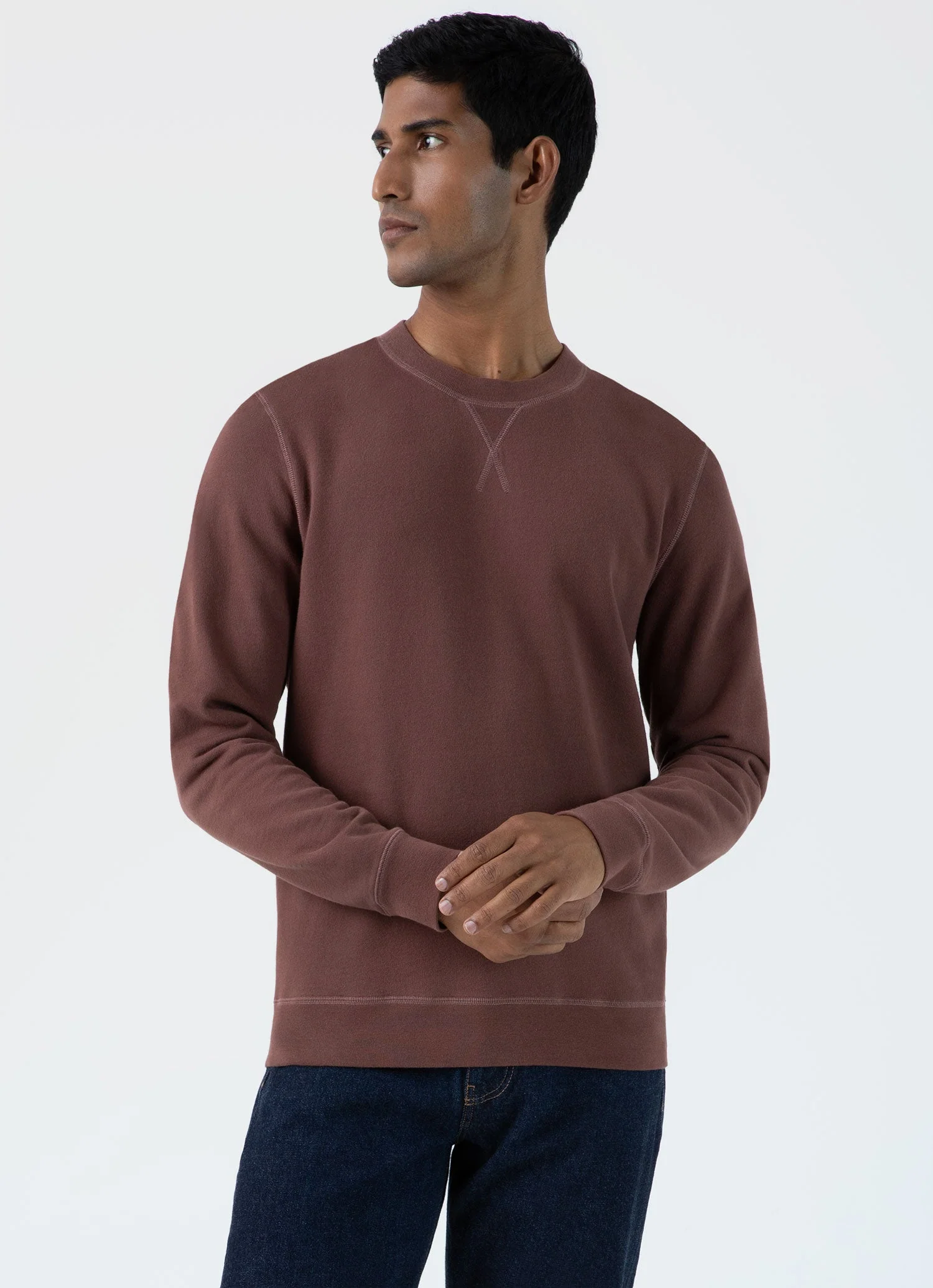 Men's Loopback Sweatshirt in Brown - Image 2