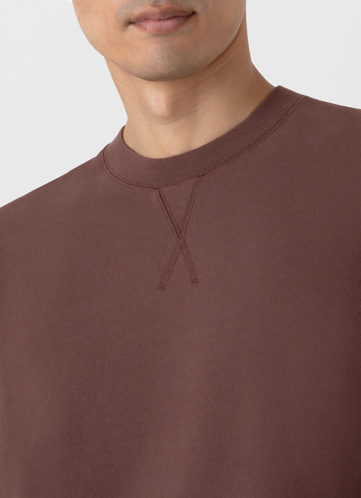 Men's Loopback Sweatshirt in Cocoa Brown - Image 6