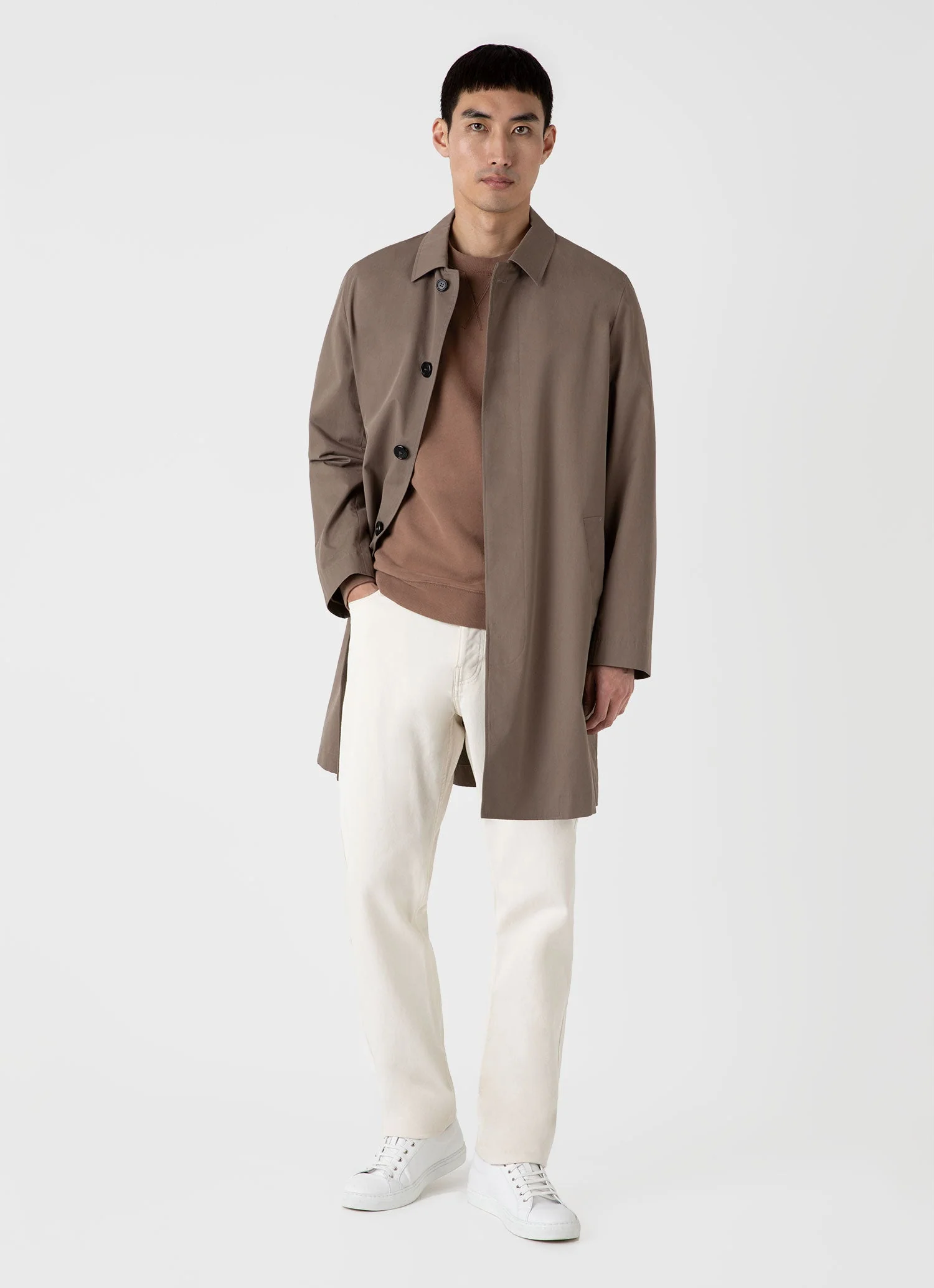Men's Loopback Sweatshirt in Dark Sand - Image 3