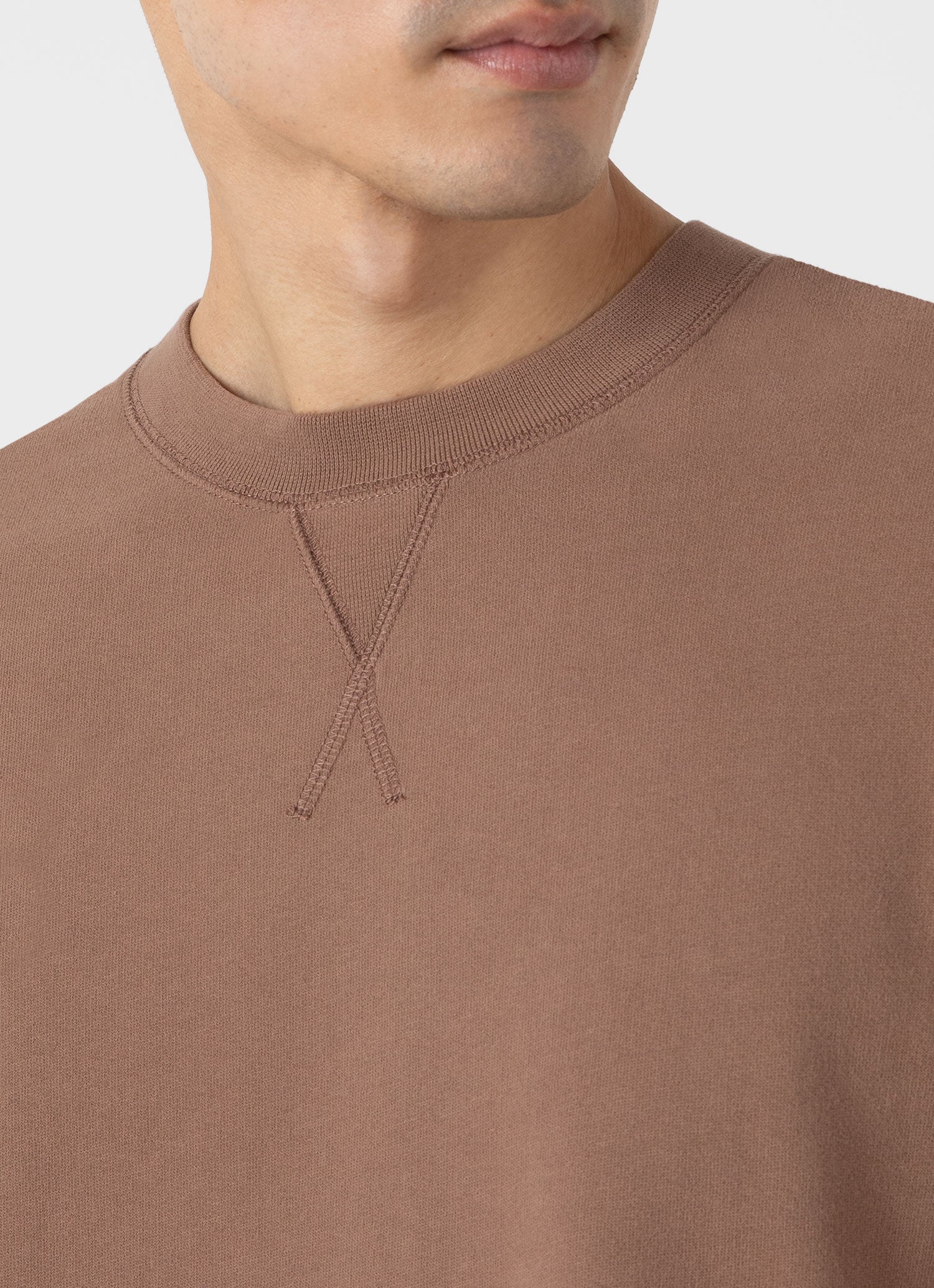 Men's Loopback Sweatshirt in Dark Sand - Image 6