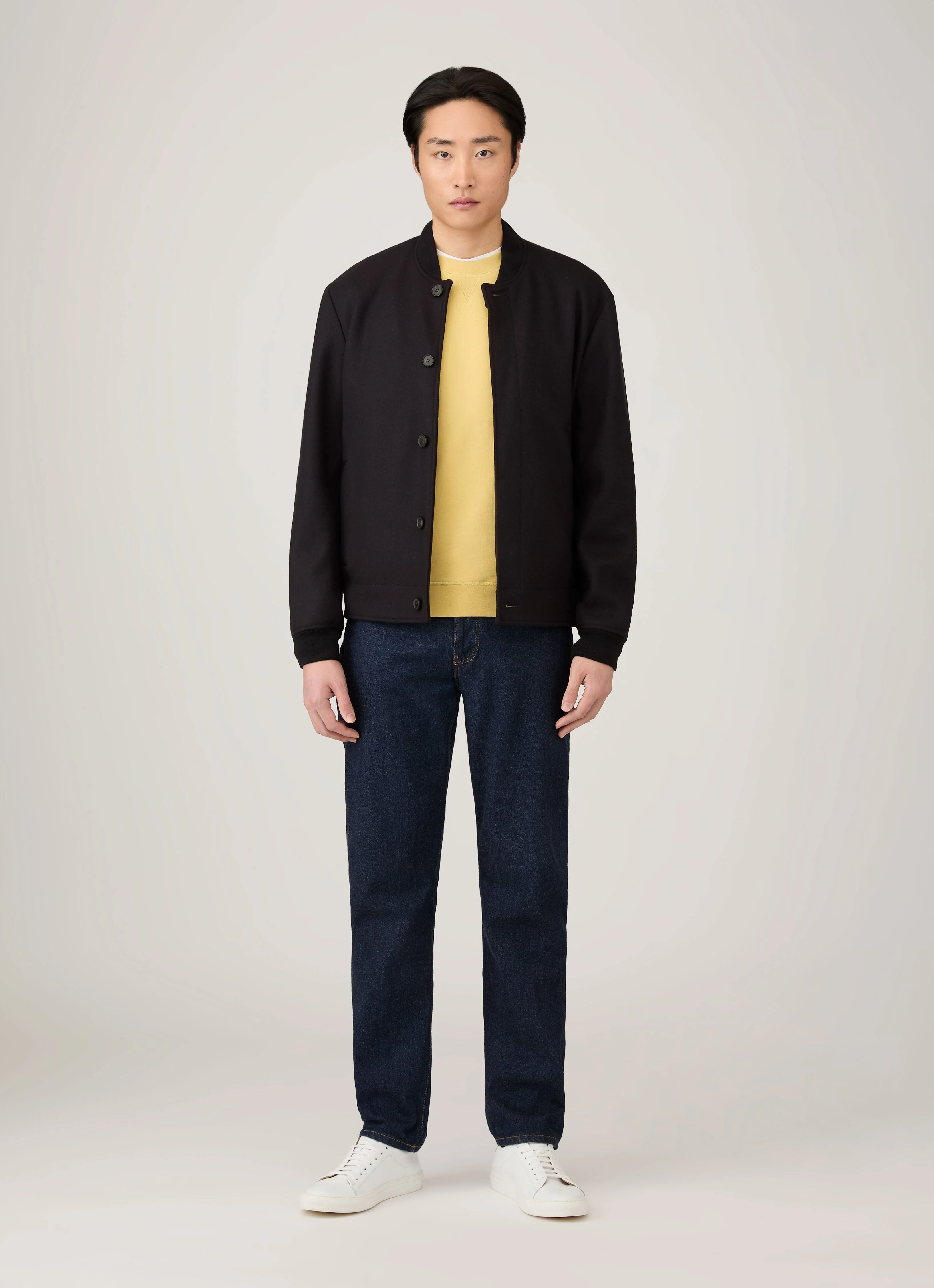 Men's Loopback Sweatshirt in Dusty Yellow - Image 3