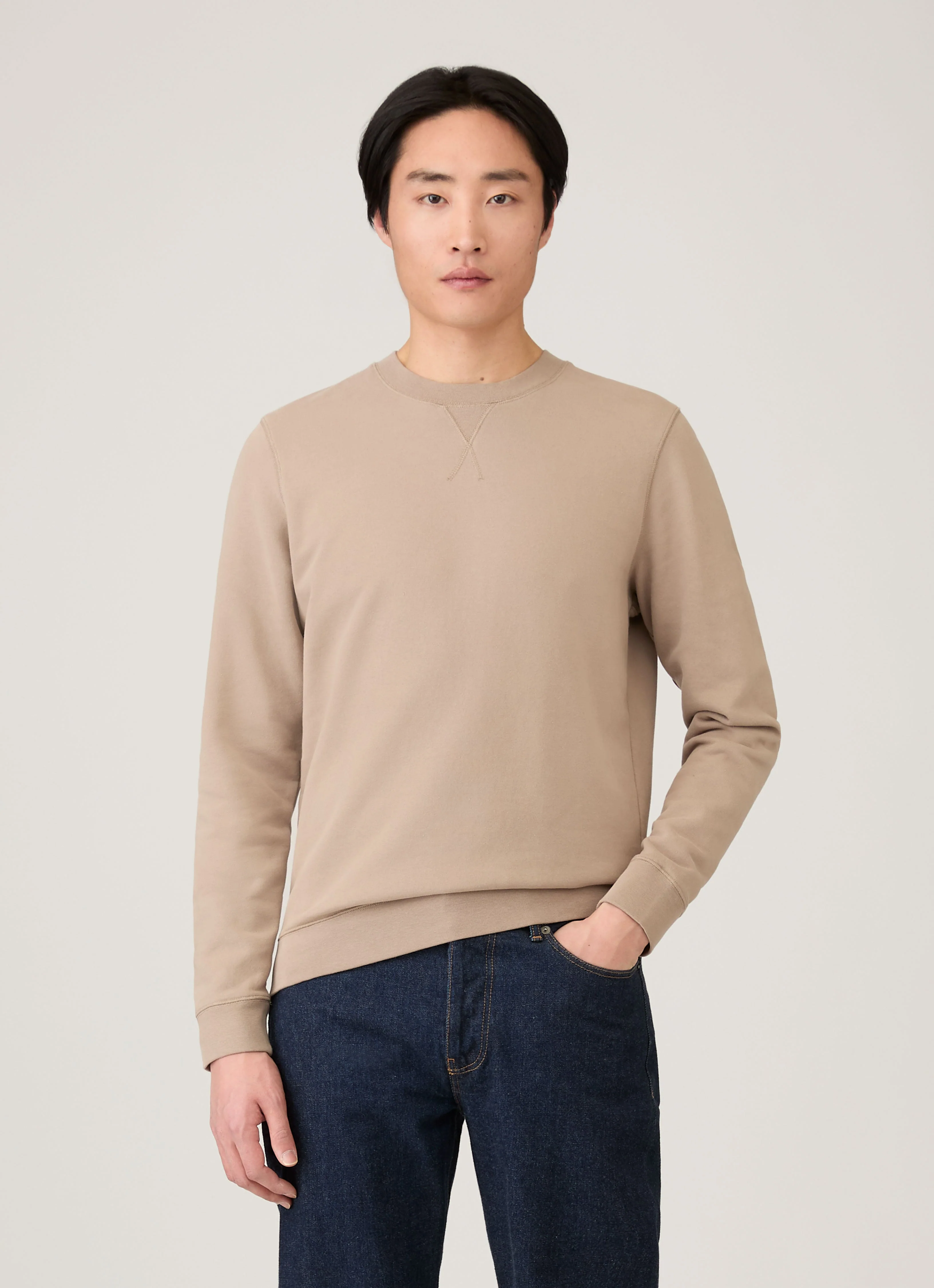 Men's Loopback Sweatshirt in Mink - Image 2
