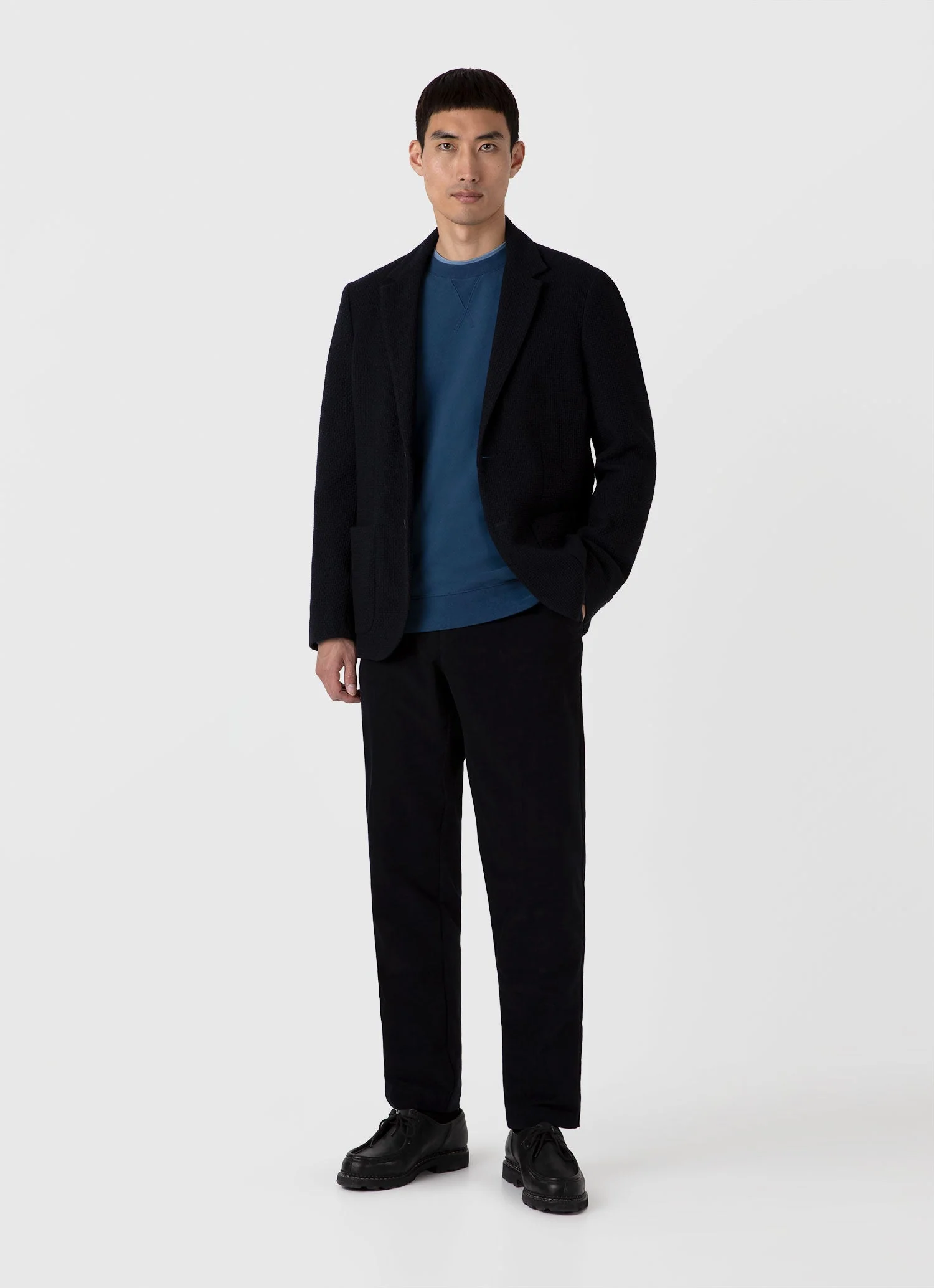 Men's Loopback Sweatshirt in Naval Blue - Image 3